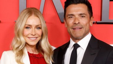 NEW YORK, NEW YORK - APRIL 25: Kelly Ripa and Mark Consuelos attend the 2024 Time100 Gala at Jazz at Lincoln Center on April 25, 2024 in New York City.  (Photo by Taylor Hill/FilmMagic)