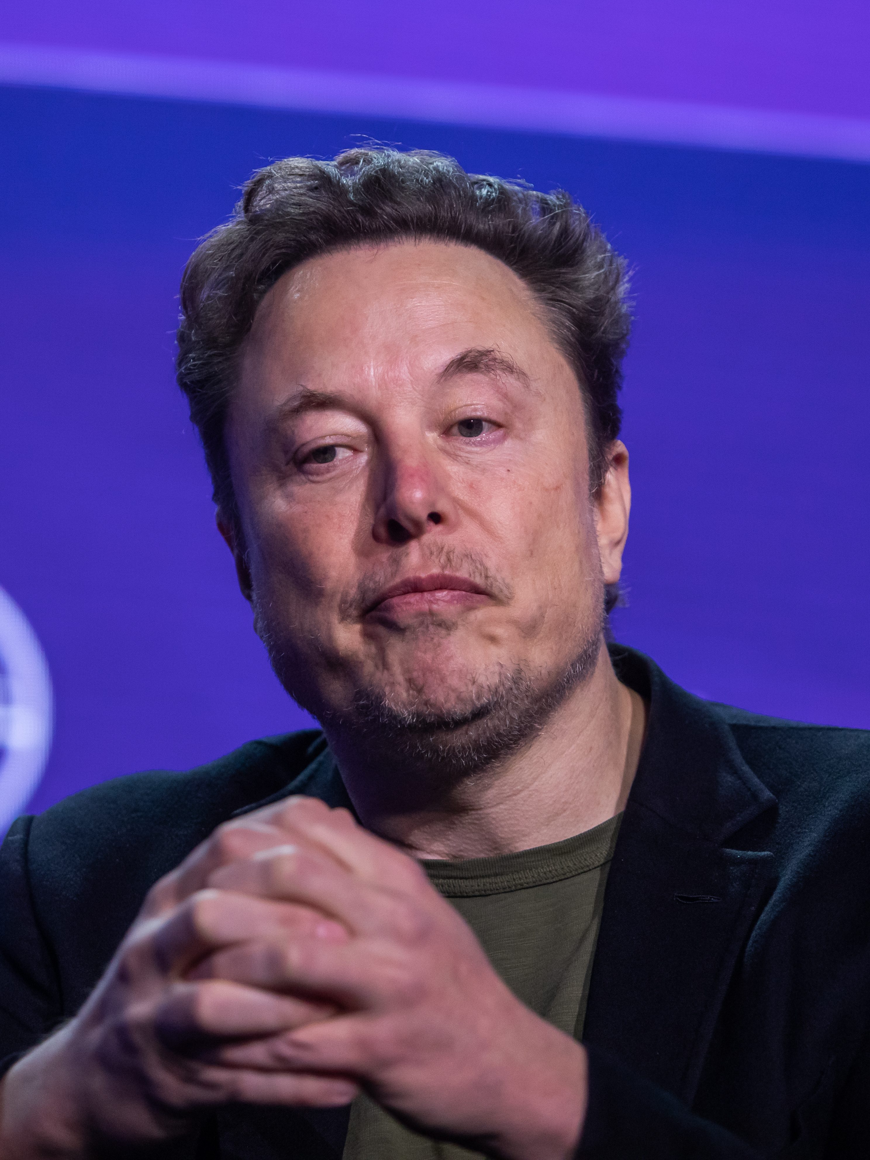 BEVERLY HILLS, CALIFORNIA - MAY 6: Elon Musk, co-founder of Tesla and SpaceX and owner of X Holdings Corp., speaks at the Milken Institute's Global Conference at the Beverly Hilton Hotel,on May 6, 2024 in Beverly Hills, California. The 27th annual global conference explores various topics, from the rise of generative AI to electric vehicle trends and features participants, soccer star David Beckham and actor Ashton Kutcher. (Photo by Apu Gomes/Getty Images)