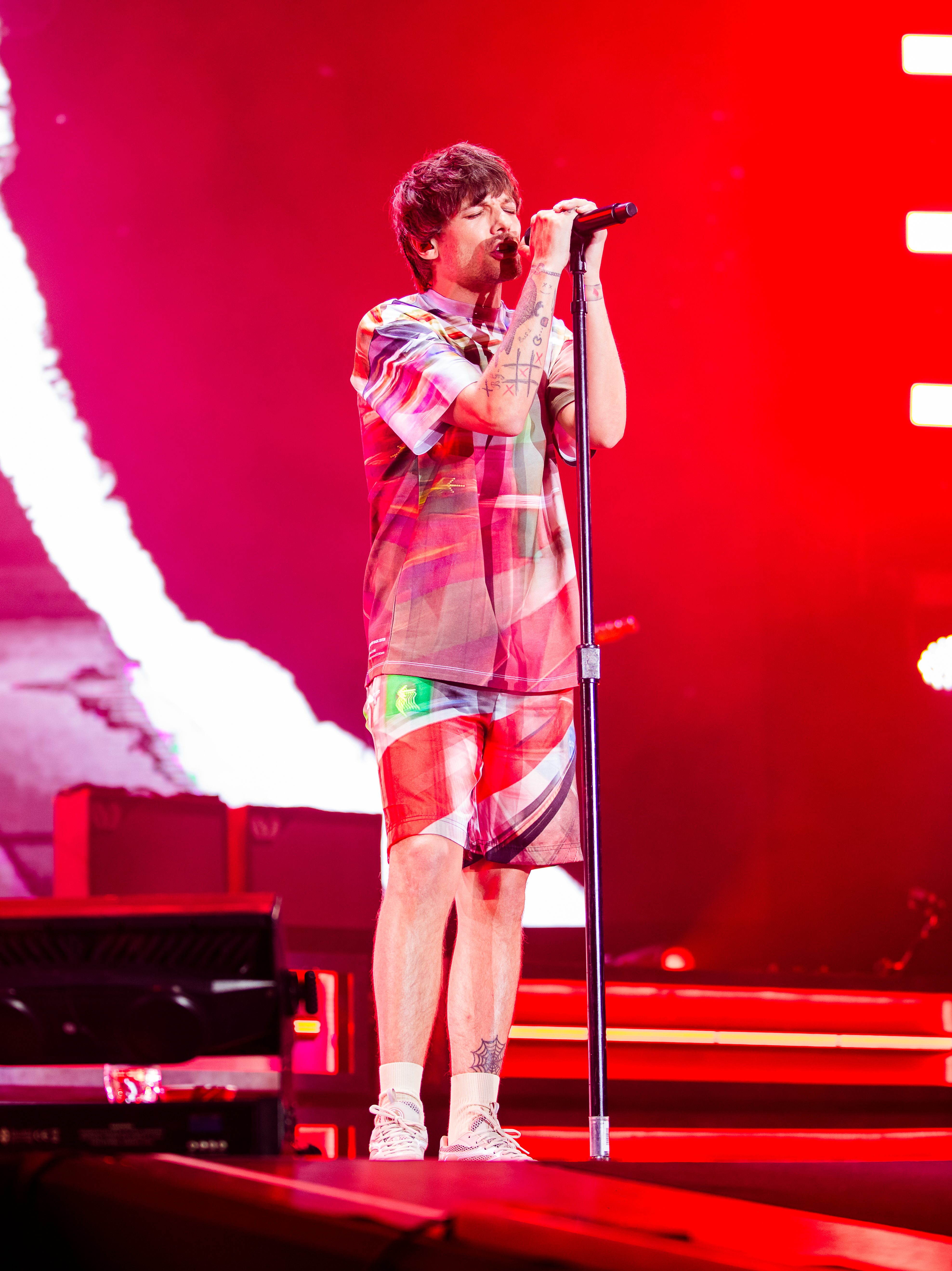 SAO PAULO, BRAZIL - MAY 11: Louis Tomlinson performs live on stage as part of "Faith in the Future World Tour" at Allianz Parque on May 11, 2024 in Sao Paulo, Brazil. (Photo by Mauricio Santana/Getty Images)