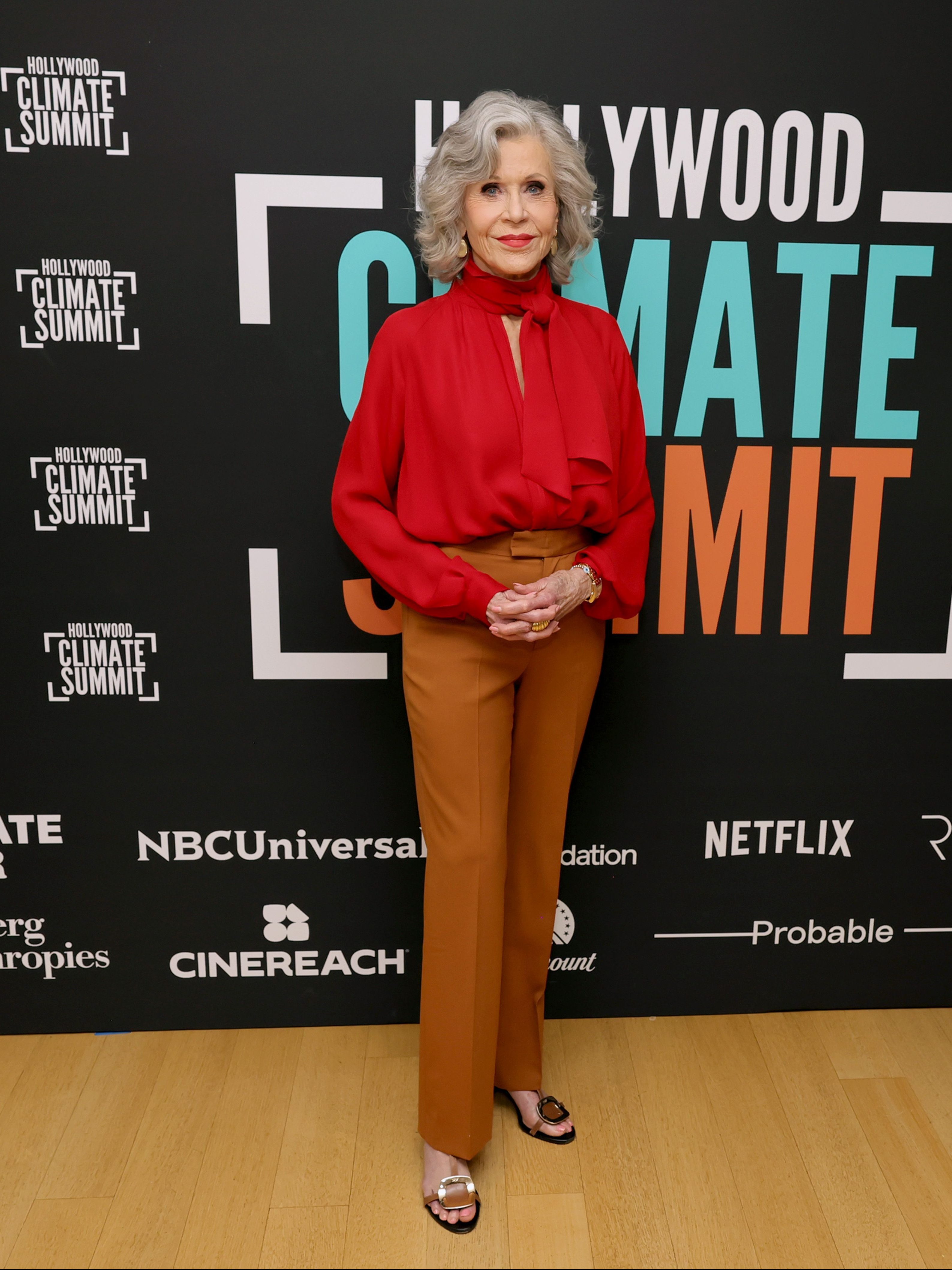 BEVERLY HILLS, CALIFORNIA - JUNE 28: Jane Fonda attends the 2024 Hollywood Climate Summit at Academy of Motion Picture Arts and Sciences on June 28, 2024 in Beverly Hills, California. (Photo by Kevin Winter/Getty Images)