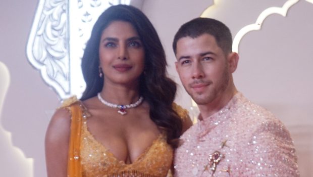 MUMBAI, INDIA - JULY 12 : Priyanka Chopra and Nick Jonas attend the Lagna Vidhi of the wedding of Anant Ambani and Radhika Merchant on July 12, 2024 in Mumbai, India. (Photo by Prodip Guha/Getty Images)