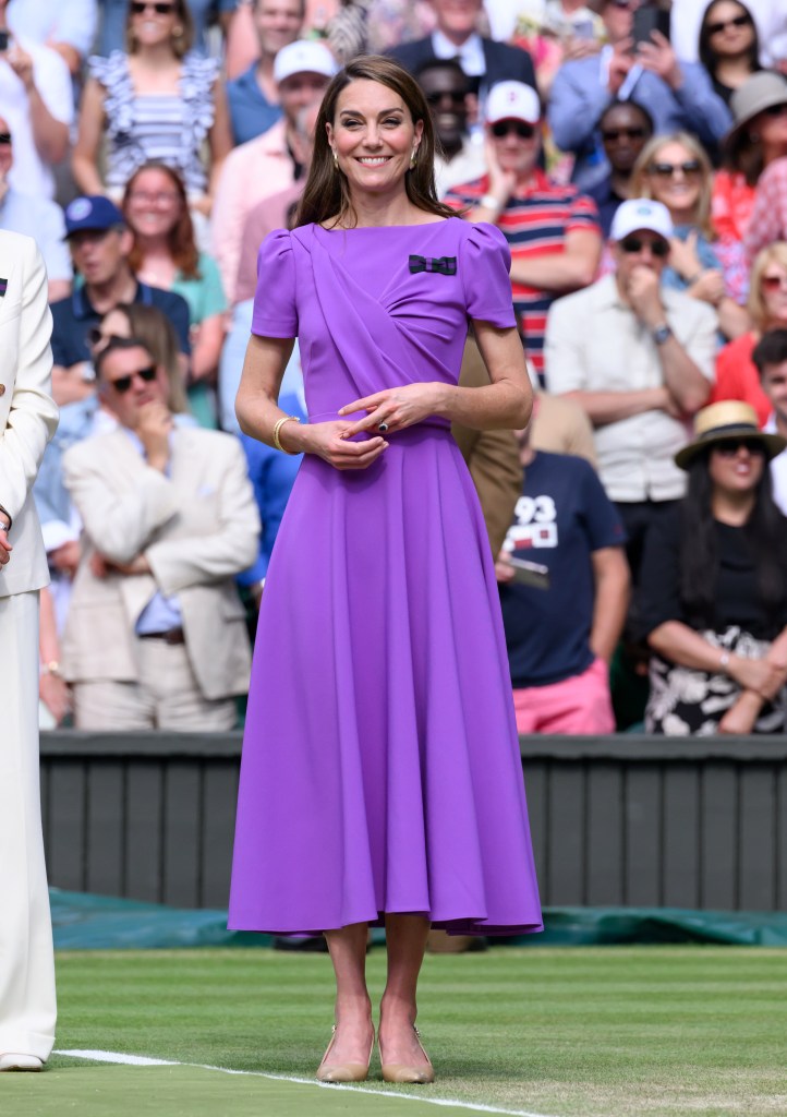 Kate Middleton on day fourteen of the Wimbledon Tennis Championships at the All England Lawn Tennis and Croquet Club 