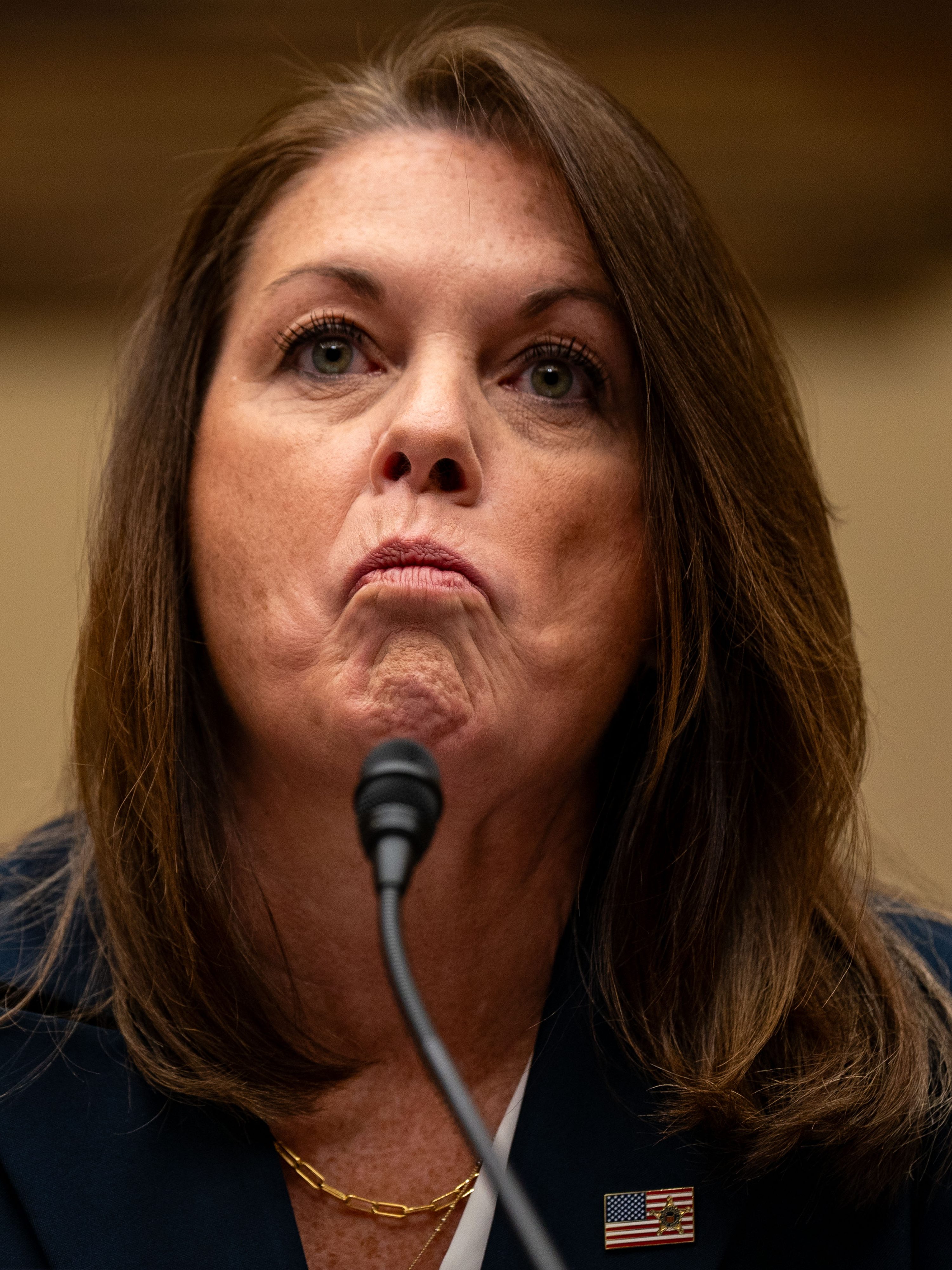 WASHINGTON, DC - JULY 22: United States Secret Service Director Kimberly Cheatle testifies before the House Oversight and Accountability Committee during a hearing at the Rayburn House Office Building on July 22, 2024 in Washington, DC. The beleaguered leader of the United States Secret Service has vowed cooperation with all investigations into the agency following the attempted assassination of former President Donald Trump. (Photo by Kent Nishimura/Getty Images)