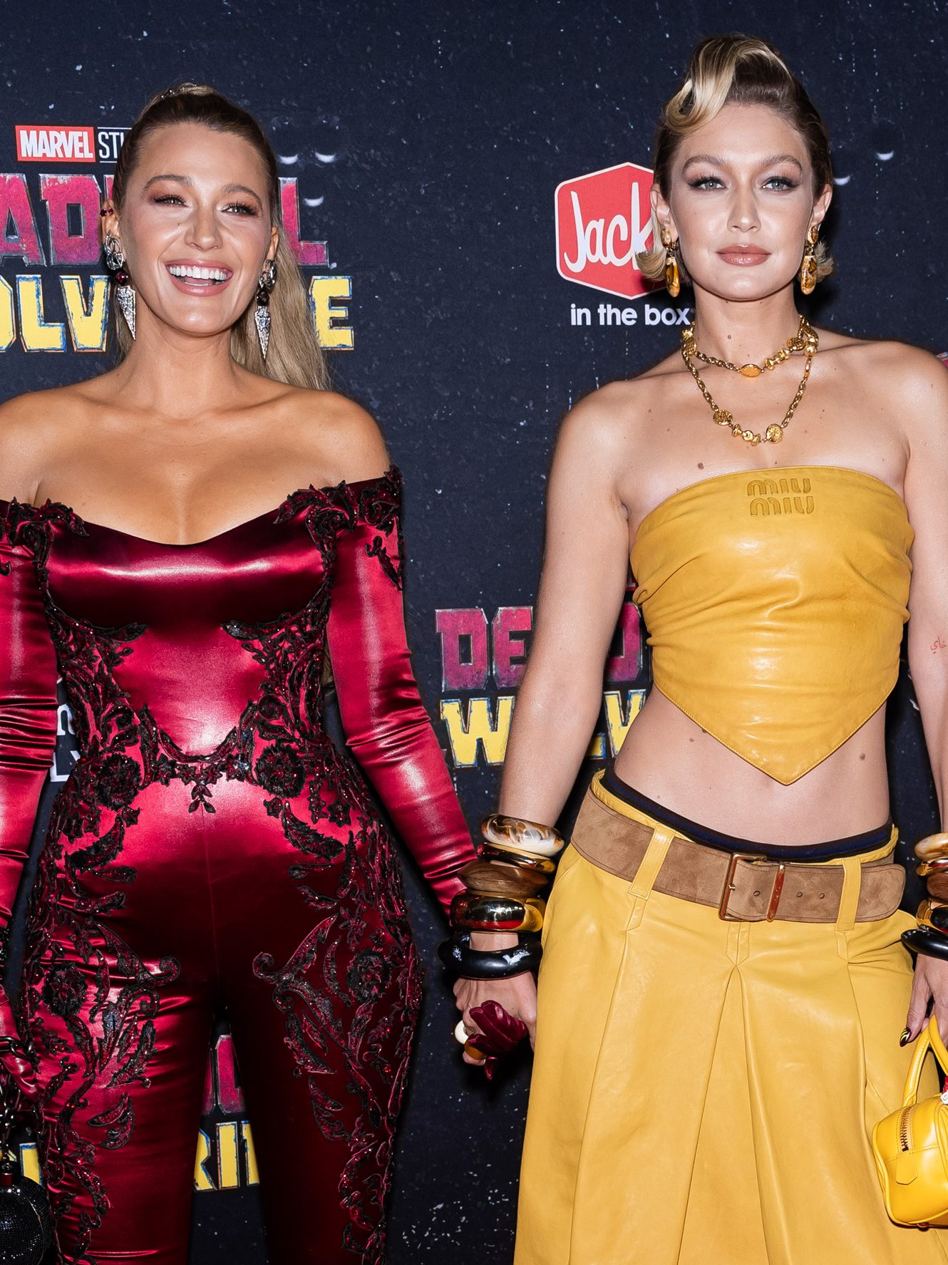 Blake Lively and Gigi Hadid attend the "Deadpool &; Wolverine" New York Premiere