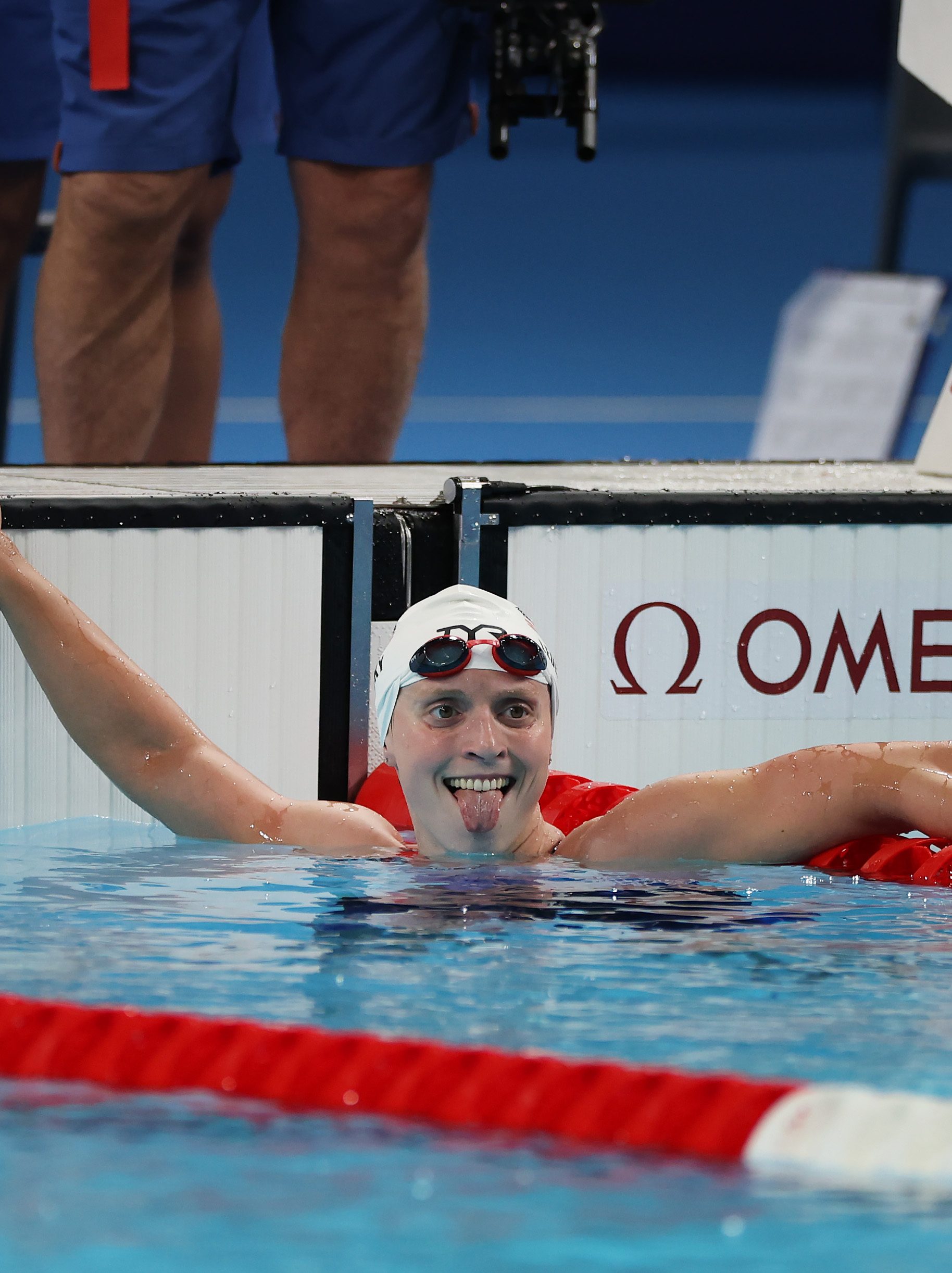 NANTERRE, FRANCE - JULY 30: Katie Ledecky of Team United States competes in the Women's 1500m Freestyle heats on day four of the Olympic Games Paris 2024 at Paris La Defense Arena on July 30, 2024 in Nanterre, France. (Photo by Ian MacNicol/Getty Images)