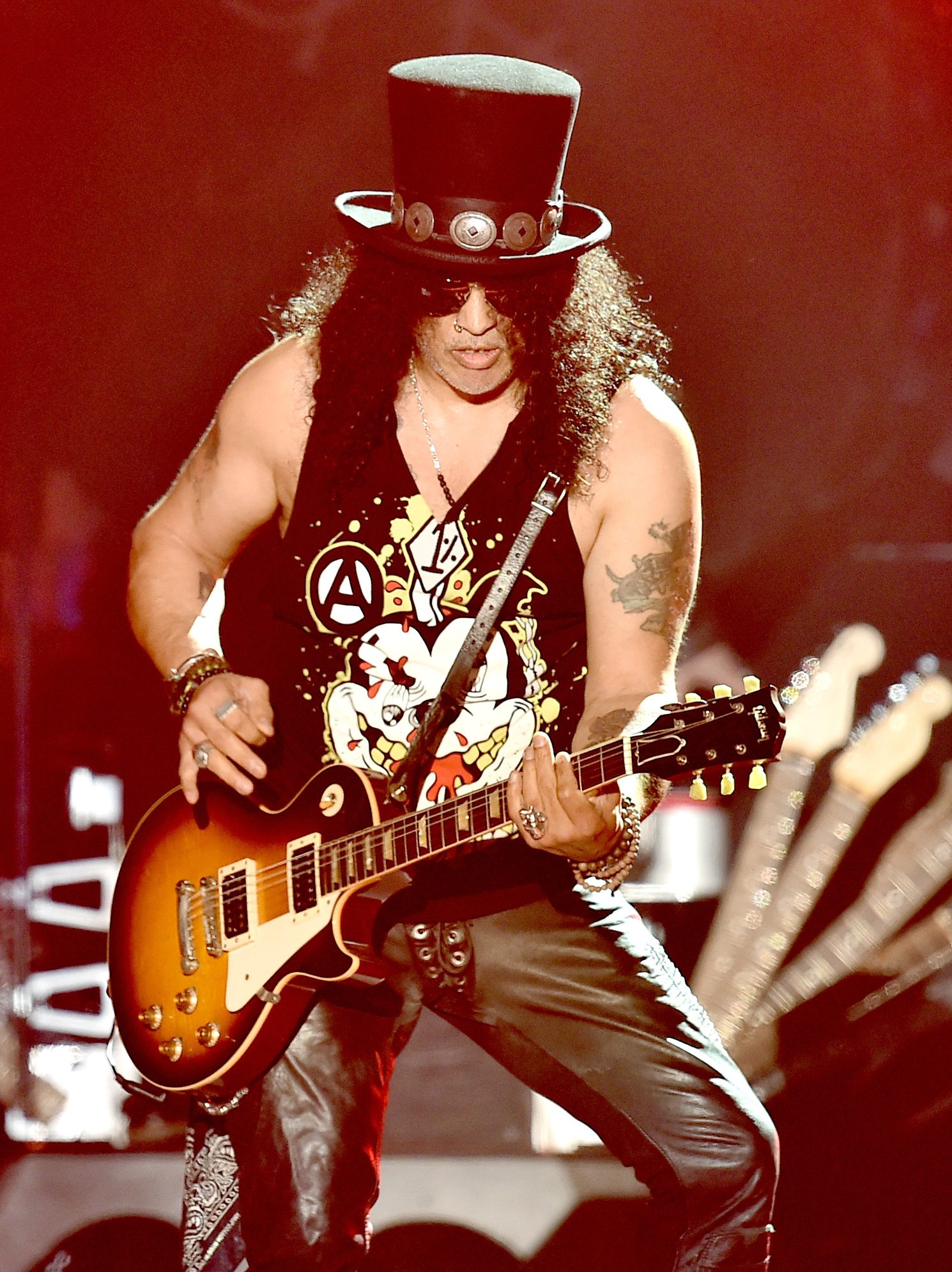 Slash of Guns N' Roses performs onstage during day 2 of the 2016 Coachella