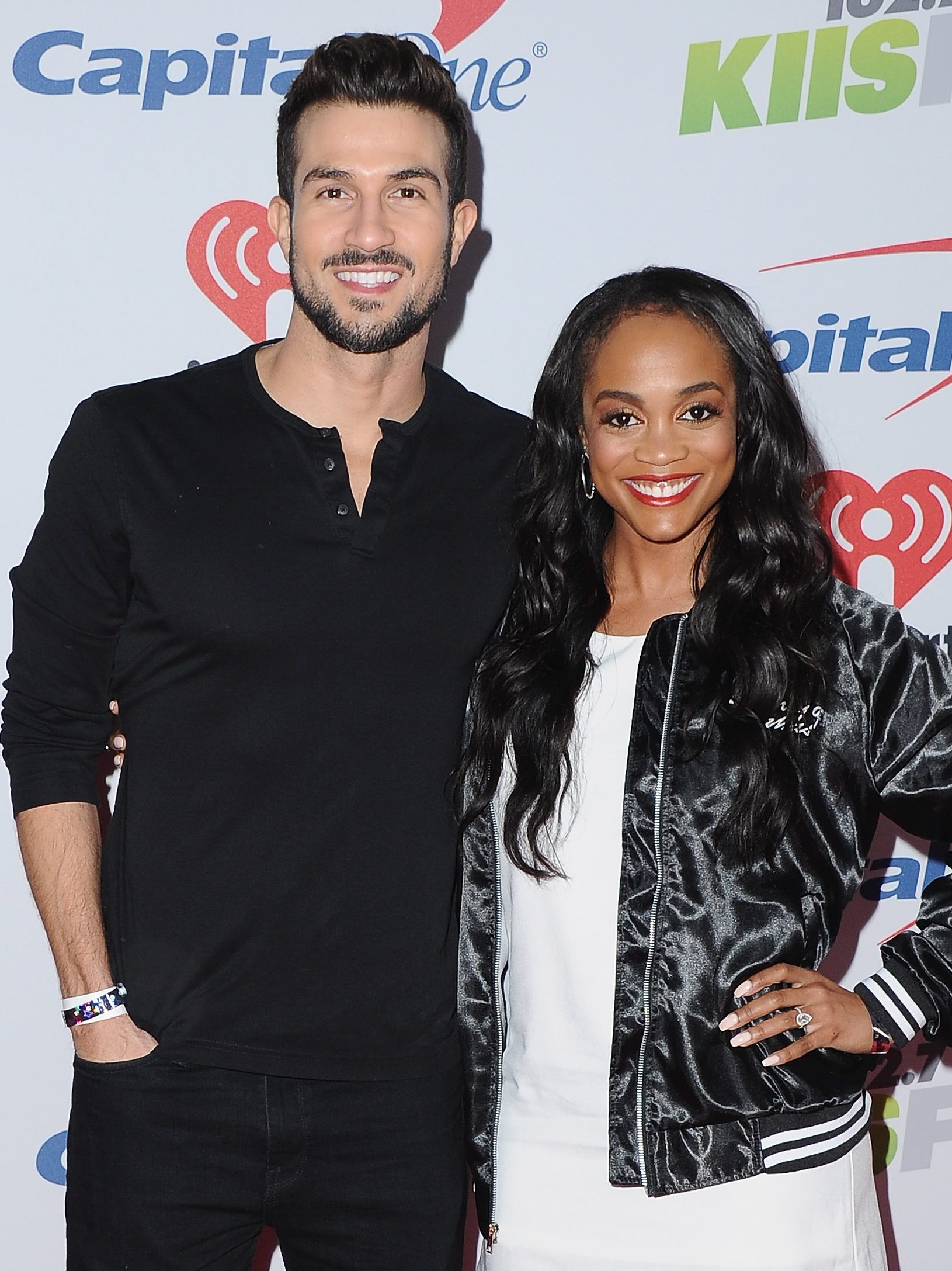 INGLEWOOD, CA - DECEMBER 01:  Rachel Lindsay and Bryan Abasolo attend 102.7 KIIS FM's Jingle Ball 2017 at The Forum on December 1, 2017 in Inglewood, California.  (Photo by Jon Kopaloff/FilmMagic)