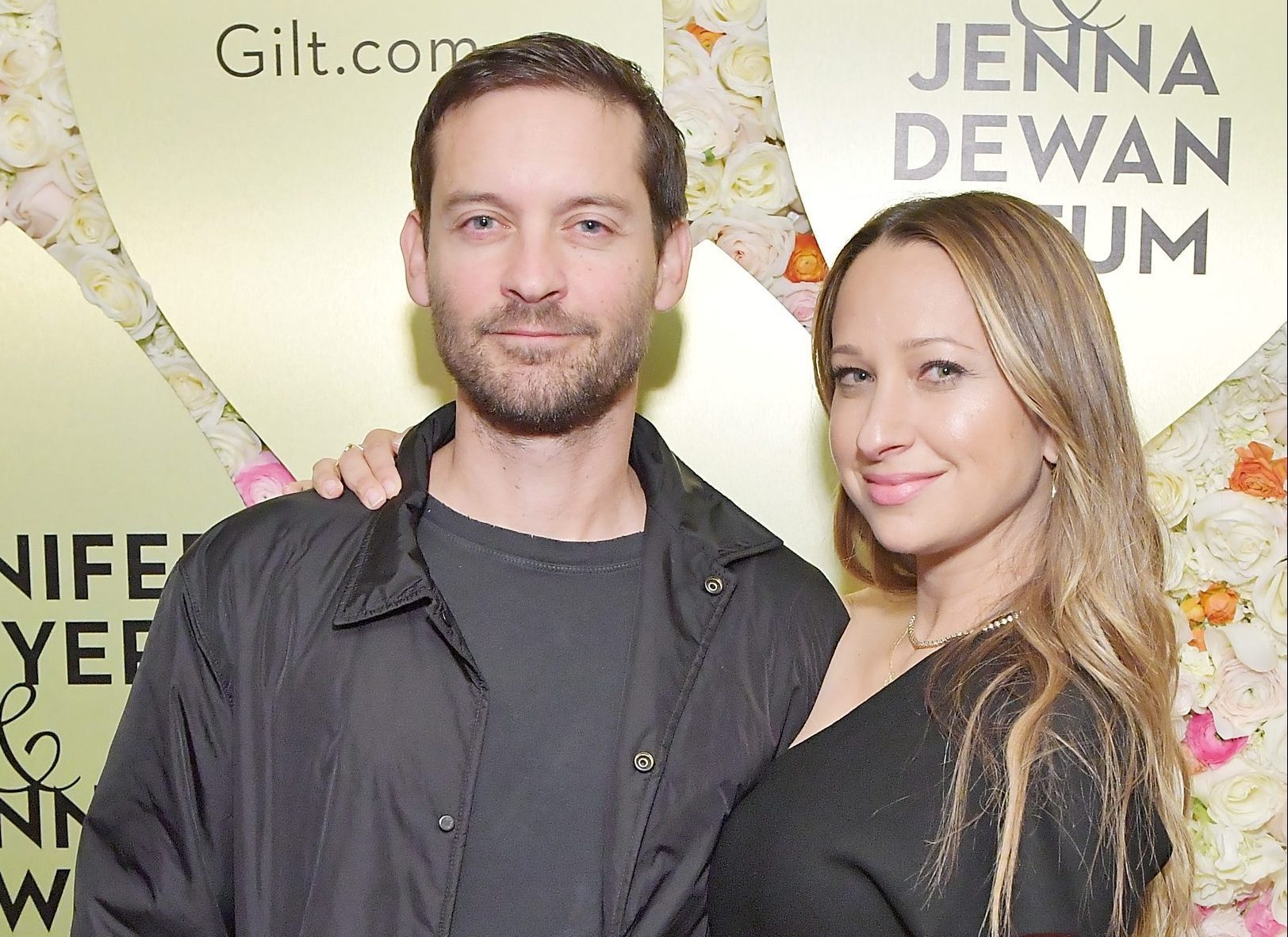 WEST HOLLYWOOD, CA - DECEMBER 07:  Tobey Maguire and Jennifer Meyer attend Gilt.com, Jennifer Meyer & Jenna Dewan Tatum Launch Exclusive Jewelry Collection Benefitting Baby2Baby at Sunset Tower Hotel on December 7, 2017 in West Hollywood, California.  (Photo by Stefanie Keenan/Getty Images for Gilt.com)