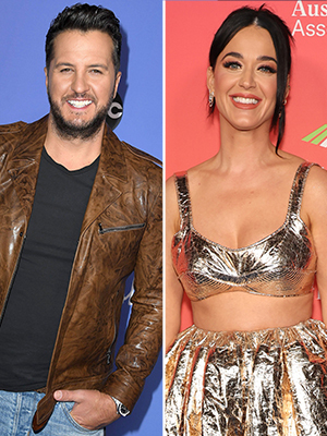 Luke Bryan and Katy Perry at events.