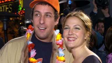 Adam Sandler and Drew Barrymore during "50 First Dates" Premiere - Red Carpet at Mann Village Theatre in Westwood, California, United States. (Photo by L. Cohen/WireImage)