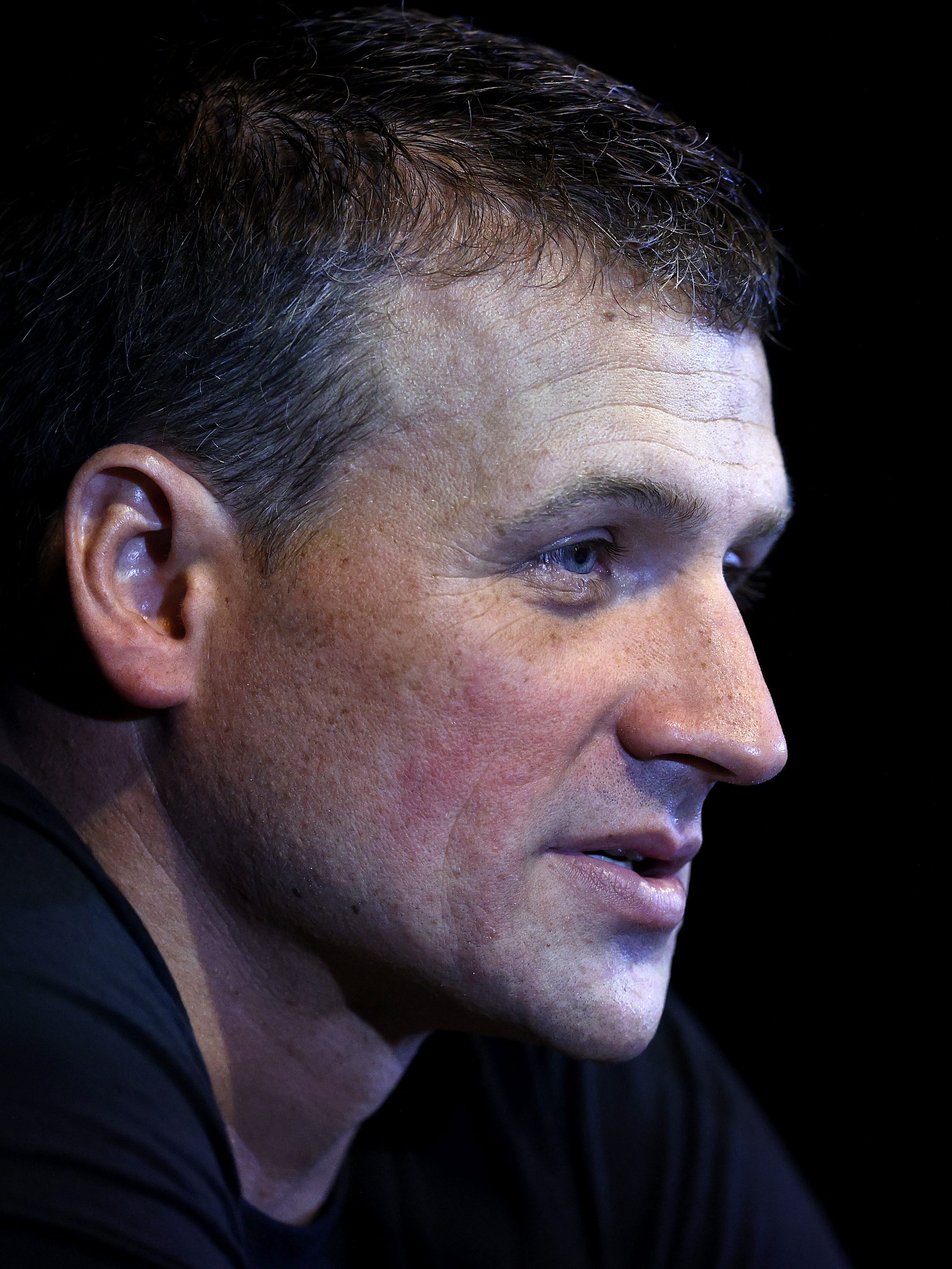 OMAHA, NEBRASKA - JUNE 18: Ryan Lochte speaks during a press conference during Day Six of the 2021 U.S. Olympic Team Swimming Trials at CHI Health Center on June 18, 2021 in Omaha, Nebraska. (Photo by Maddie Meyer/Getty Images)