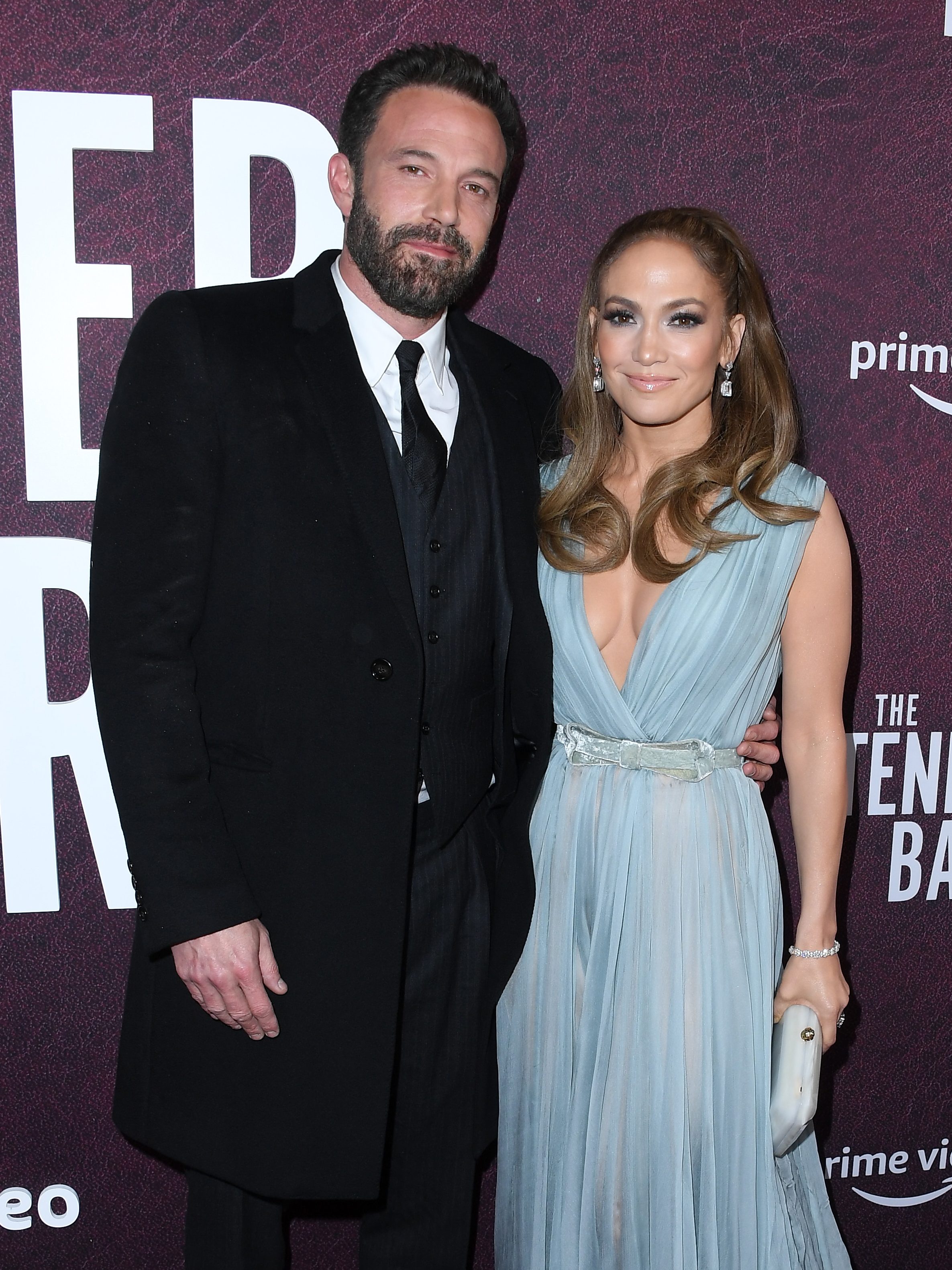 HOLLYWOOD, CALIFORNIA - DECEMBER 12:  Ben Affleck and Jennifer Lopez arrives at the Los Angeles Premiere Of Amazon Studio's "The Tender Bar" at TCL Chinese Theatre on December 12, 2021 in Hollywood, California. (Photo by Steve Granitz/FilmMagic)