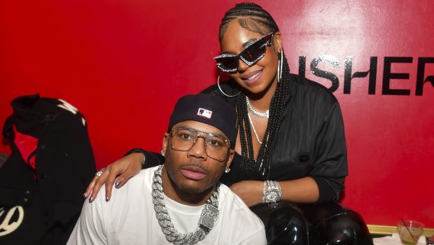 ATLANTA, GEORGIA - FEBRUARY 14: (EDITOR’S NOTE: Image created using a star filter) Nelly and Ashanti attend Usher's "Coming Home" Album Release Event on February 14, 2024 in Atlanta, Georgia. (Photo by Prince Williams/WireImage)