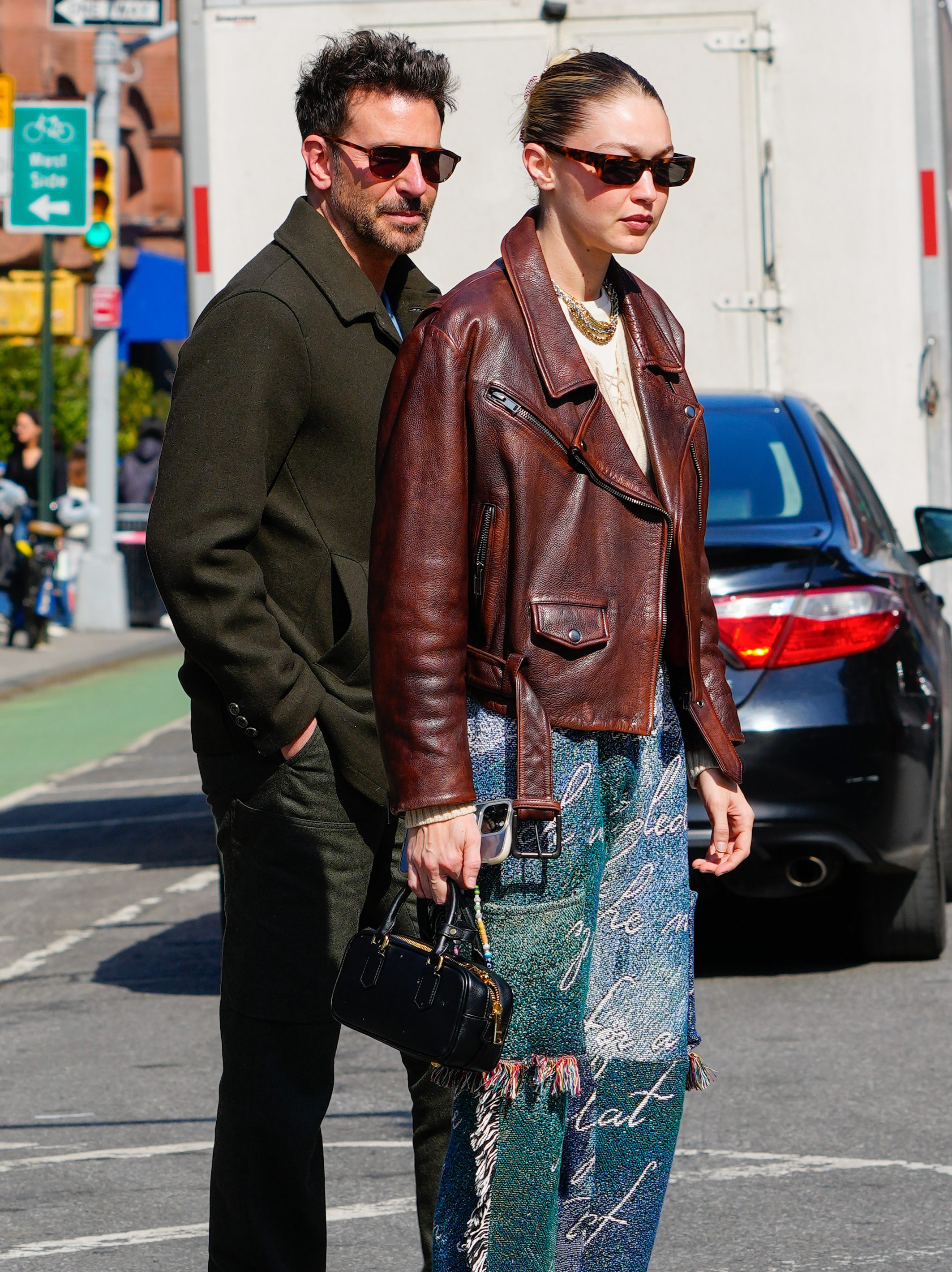 NEW YORK, NEW YORK - FEBRUARY 27: Gigi Hadid and Bradley Cooper are seen on February 27, 2024 in New York City. (Photo by Gotham/GC Images)