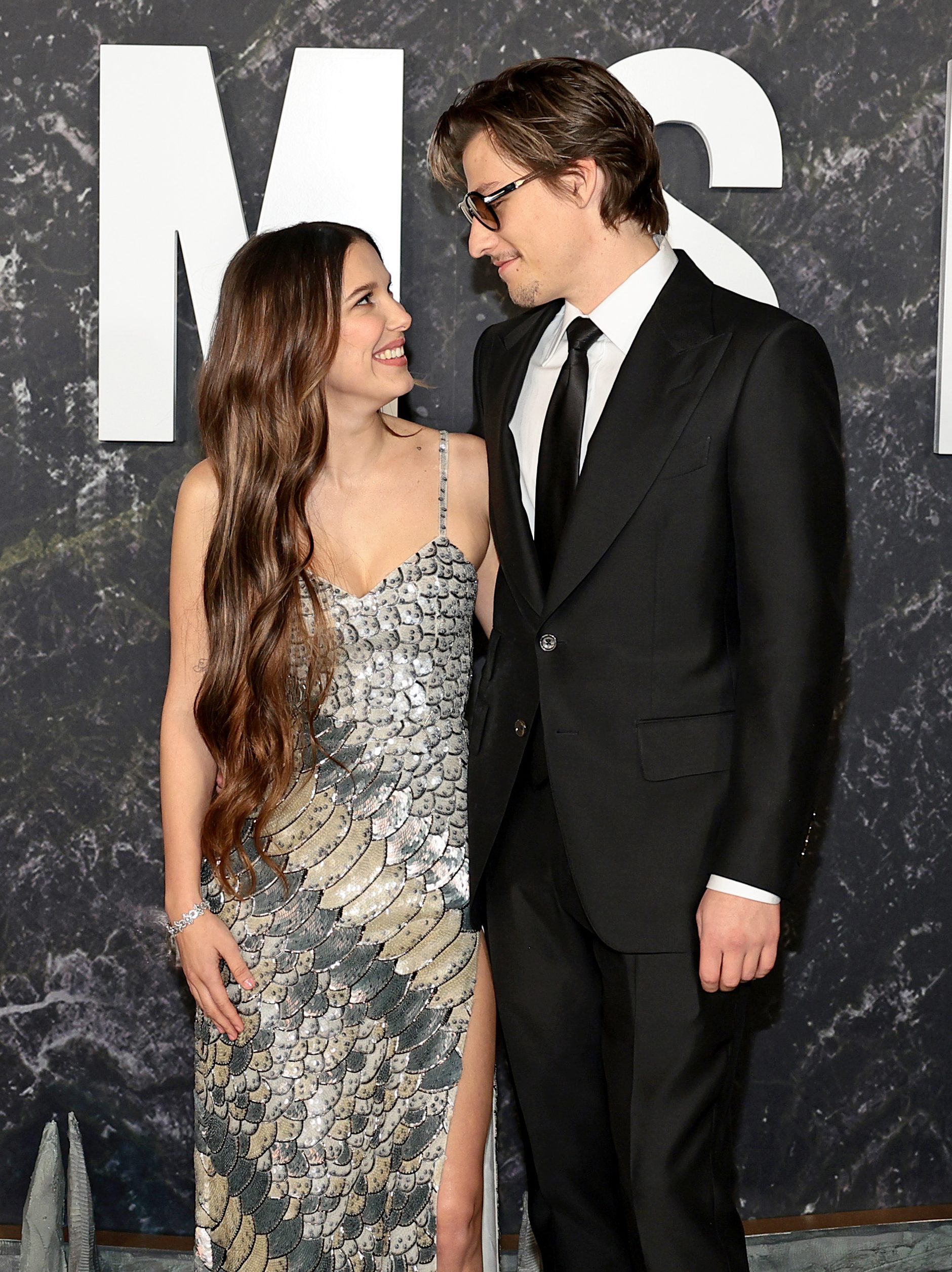 NEW YORK, NEW YORK - MARCH 01: (L-R) Millie Bobby Brown and Jake Bongiovi attend the Damsel World Premiere at The Plaza on March 01, 2024 in New York City. (Photo by Dimitrios Kambouris/Getty Images for Netflix)