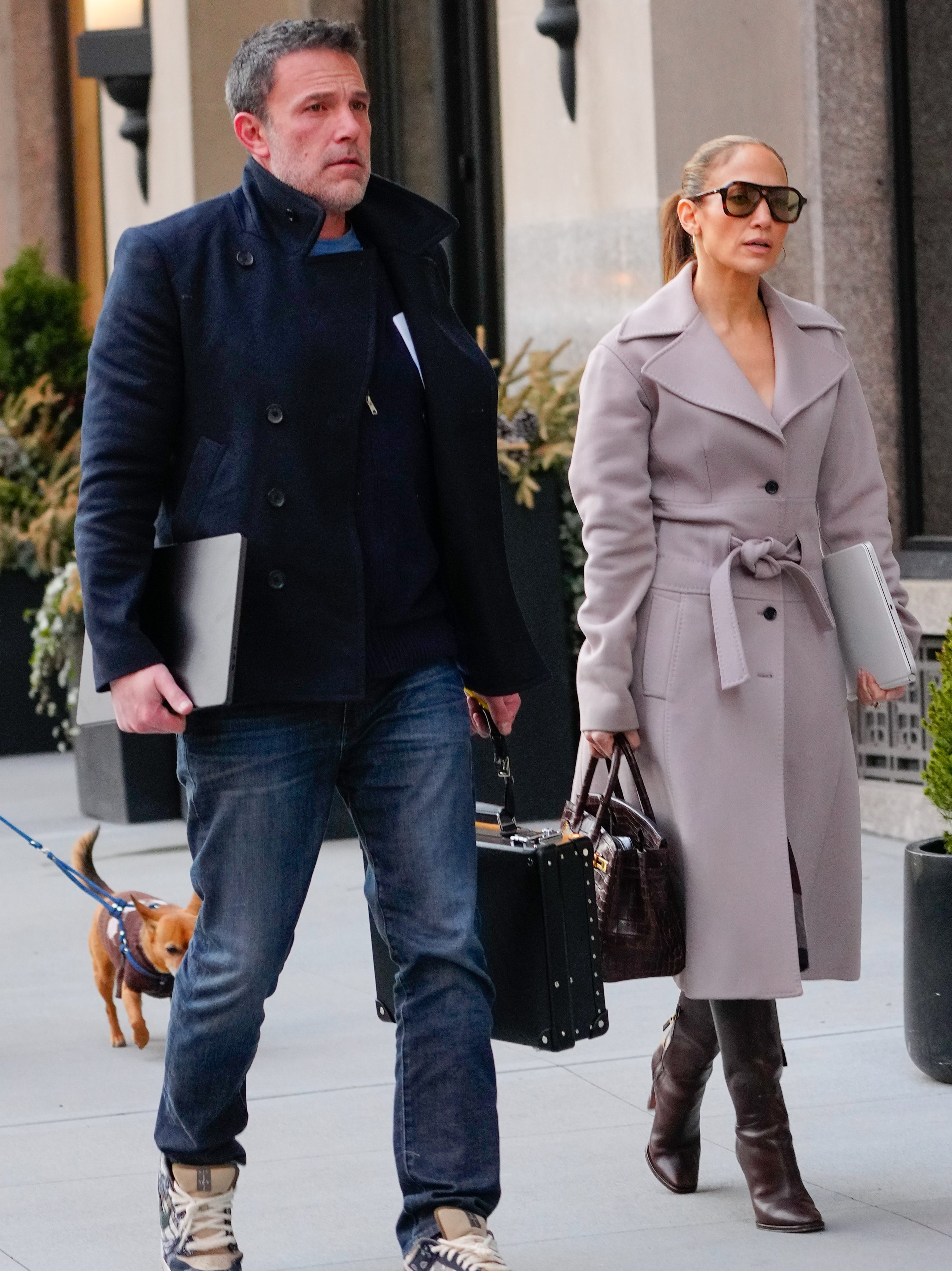 NEW YORK, NEW YORK - MARCH 29: Ben Affleck and Jennifer Lopez are seen on March 29, 2024 in New York City. (Photo by Gotham/GC Images)