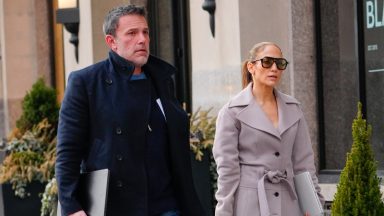 NEW YORK, NEW YORK - MARCH 29: Ben Affleck and Jennifer Lopez are seen on March 29, 2024 in New York City. (Photo by Gotham/GC Images)