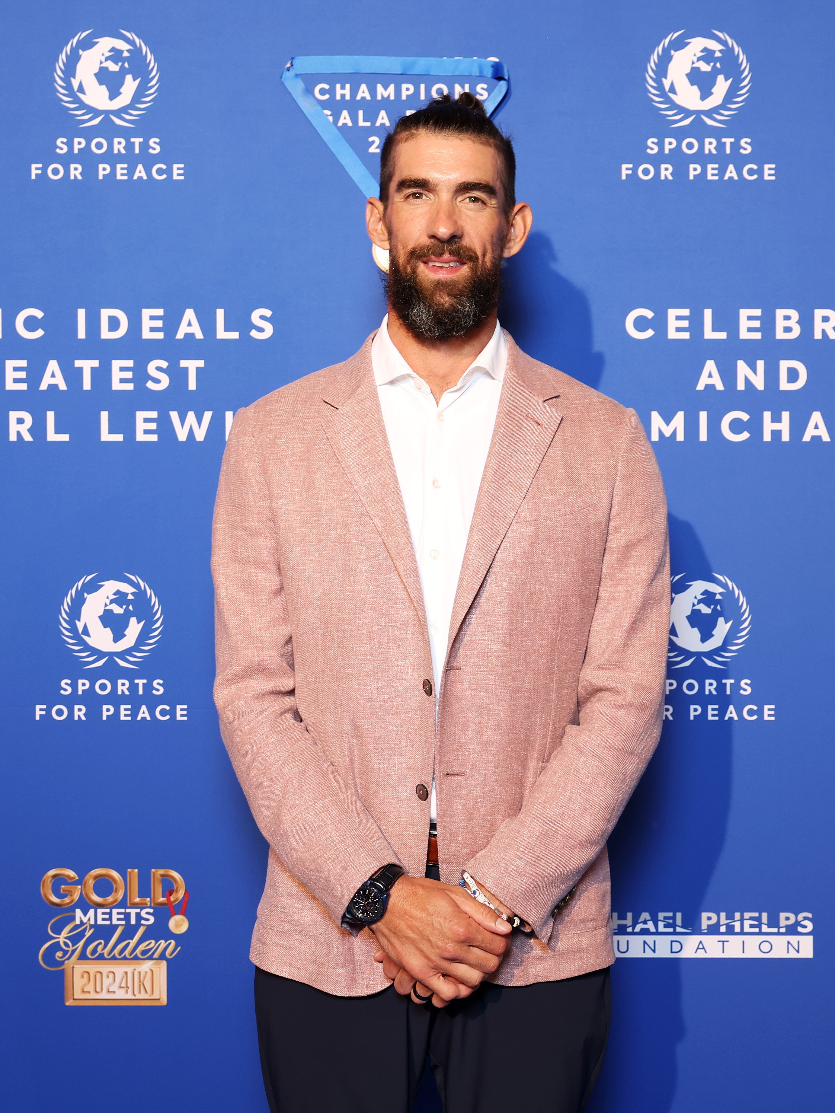 PARIS, FRANCE - AUGUST 03: Michael Phelps attends The Olympic Gala Of Champions at Four Season George V on August 03, 2024 in Paris, France. (Photo by Victor Boyko/Getty Images for Sports for Peace)