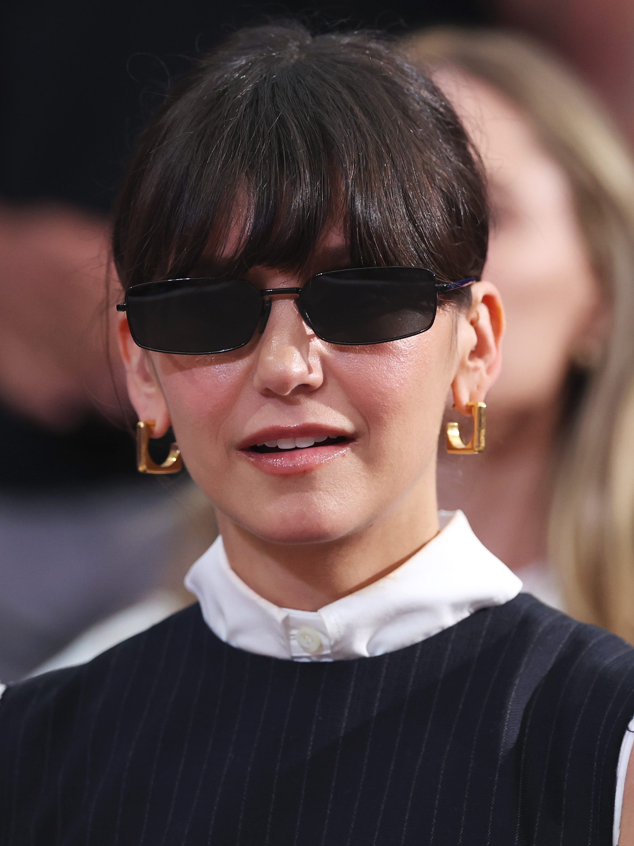 PARIS, FRANCE - AUGUST 04: Nina Dobrev attends the Fencing Men's Foil Team Medal matches on day nine of the Olympic Games Paris 2024 at Grand Palais on August 04, 2024 in Paris, France. (Photo by Ezra Shaw/Getty Images)