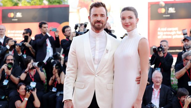 VENICE, ITALY - AUGUST 28: Nicole Brydon Bloom and Justin Theroux attend a red carpet for "Beetlejuice Beetlejuice" during the 81st Venice International Film Festival at on August 28, 2024 in Venice, Italy. (Photo by Ernesto Ruscio/Getty Images)