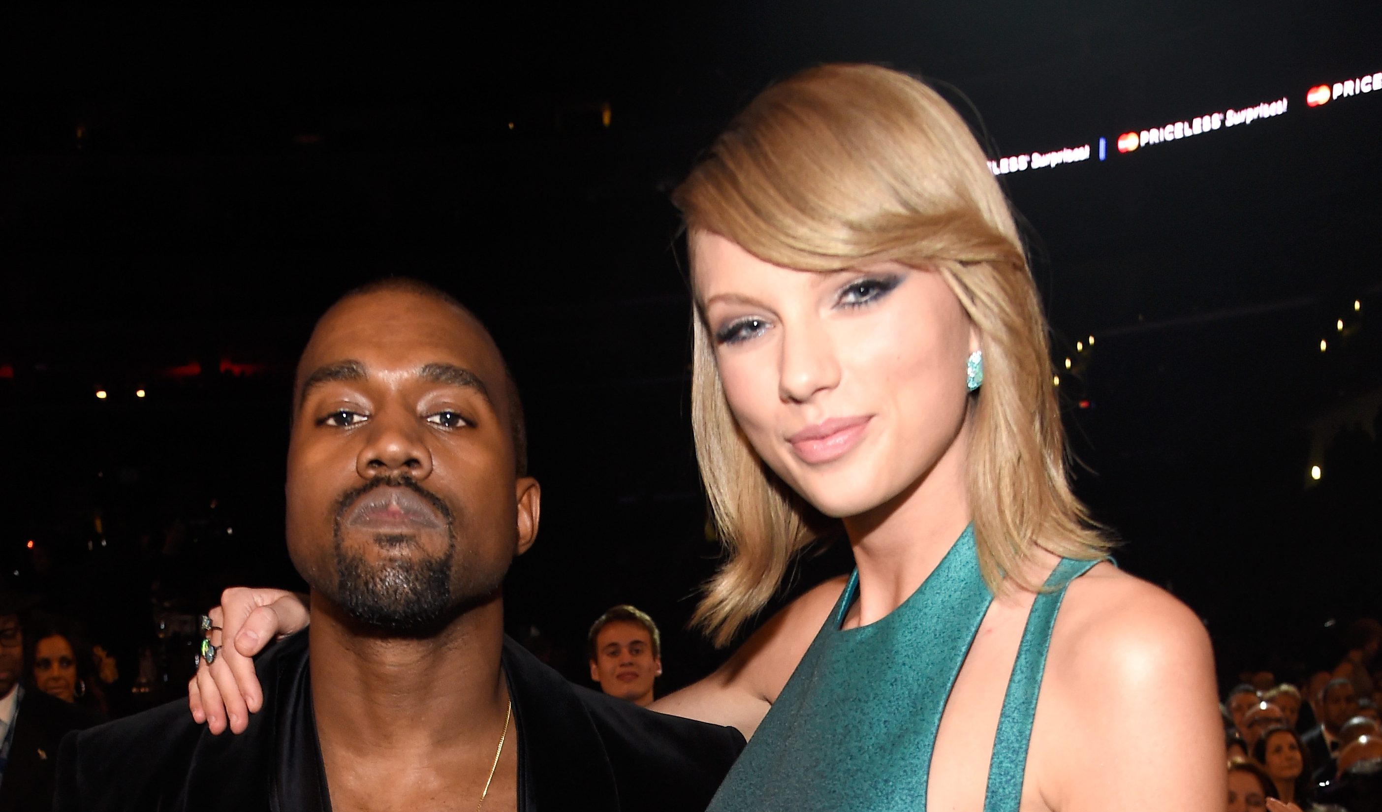 Kanye West and Taylor Swift attend The 57th Annual GRAMMY Awards