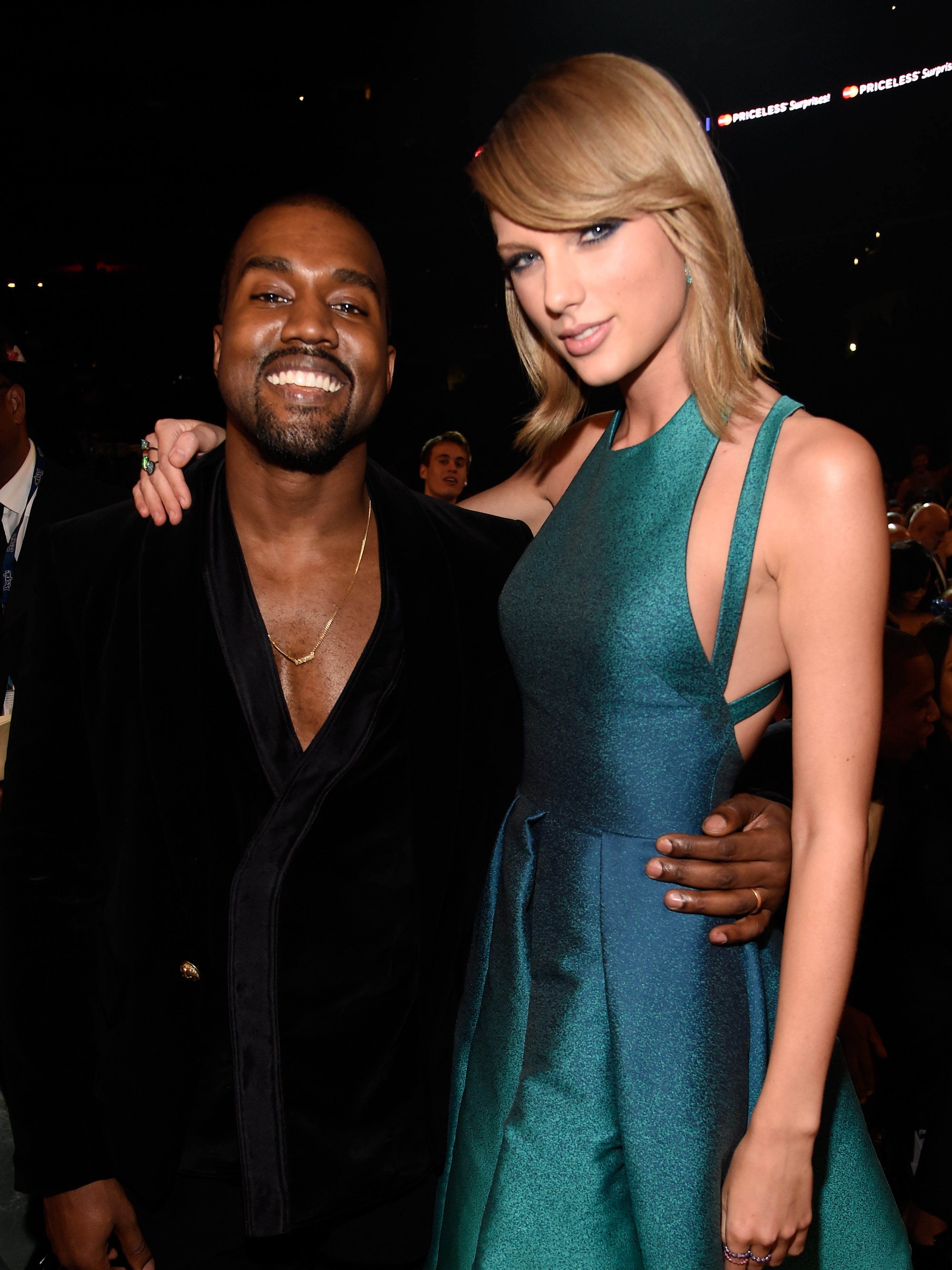 Kanye West and Taylor Swift attend The 57th Annual GRAMMY Awards