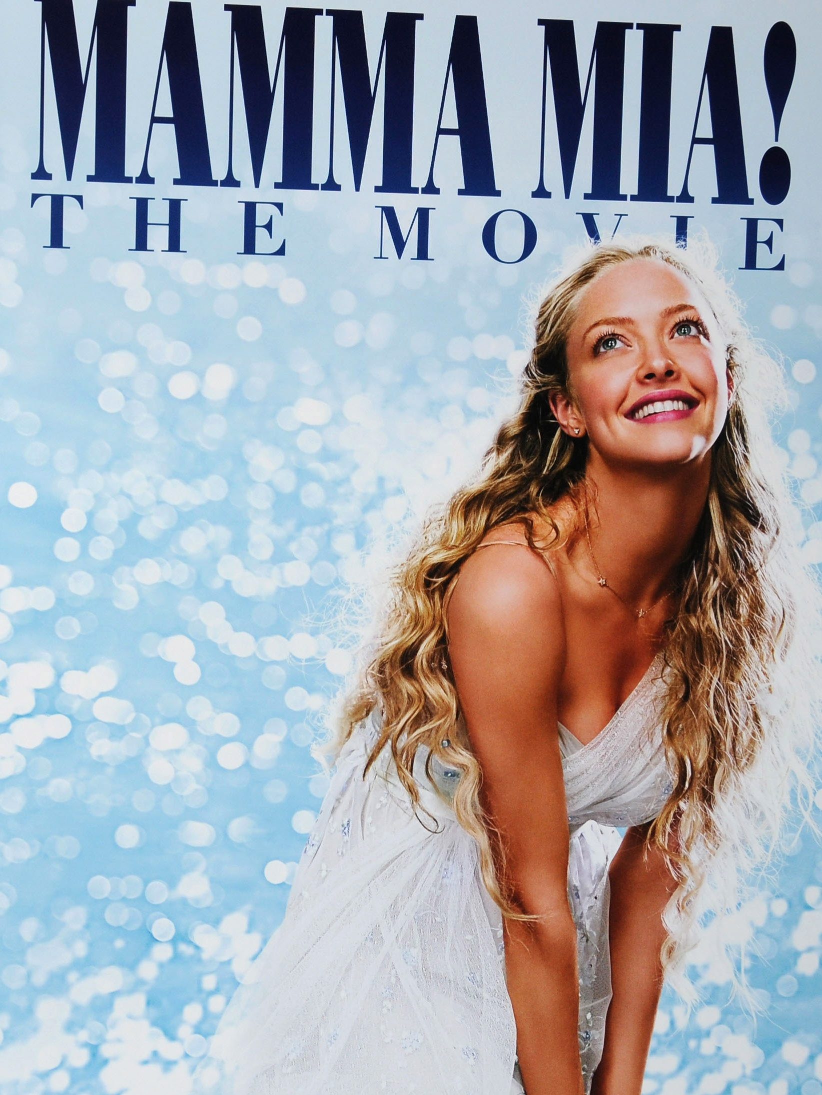 Amanda Seyfried on the poster of Mamma Mia The Movie