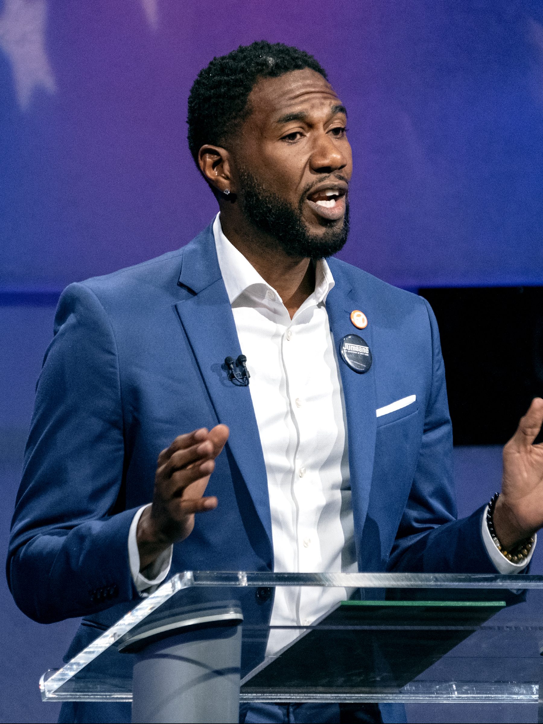 NEW YORK, NEW YORK - JUNE 16:  New York City Public Advocate Jumaane Williams debates in the race for governor at the studios of WNBC4-TV June 16, 2022 in New York City. Early voting starts June 18 ahead of the June 28 primary.  (Photo by Craig Ruttle-Pool/Getty Images)