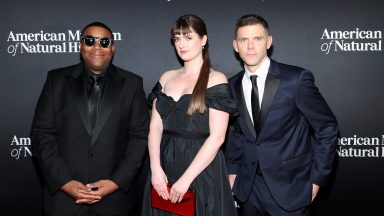 NEW YORK, NEW YORK - NOVEMBER 30: (L-R) Kenan Thompson, Chloe Troast, and Mikey Day attend the American Museum of Natural History's 2023 Museum Gala at the American Museum of Natural History on November 30, 2023 in New York City. (Photo by Mike Coppola/Getty Images for the American Museum of Natural History )