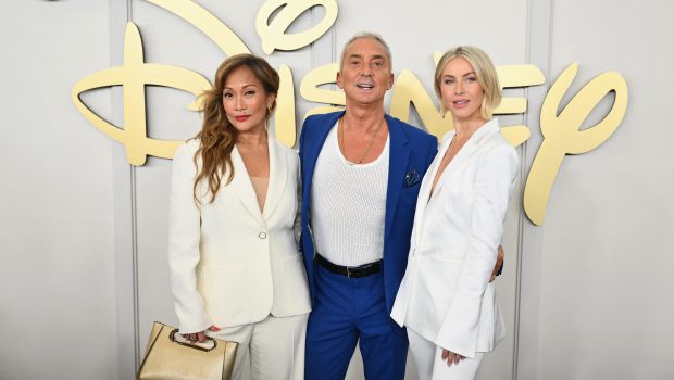 (L-R) "Dancing With the Stars" judges Carrie Ann Inaba, Bruno Tonioli and Julianne Hough arrive for Disney's 2024 Upfront presentation at North Javits Center on May 14, 2024 in New York. (Photo by ANGELA WEISS / AFP) (Photo by ANGELA WEISS/AFP via Getty Images)