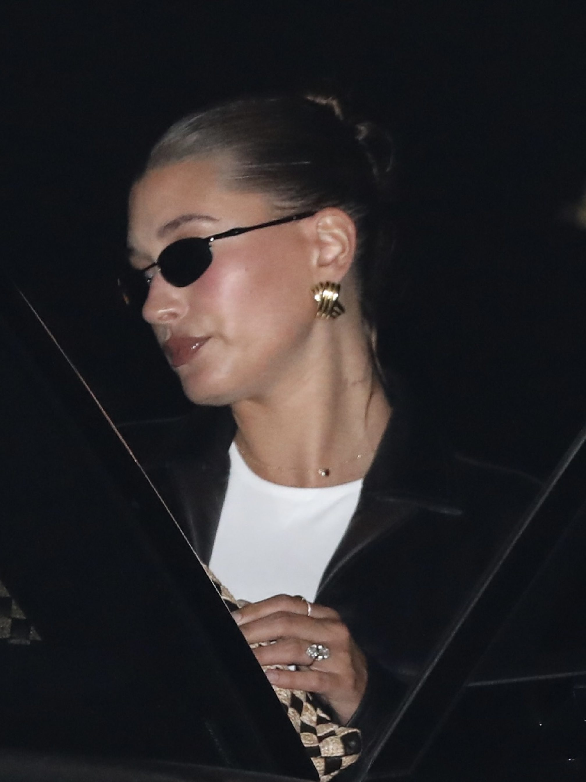 MALIBU, CA - JULY 8: Hailey Bieber is seen leaving Nobu in on July 8, 2024 in Malibu, California. (Photo by MEGA/GC Images)