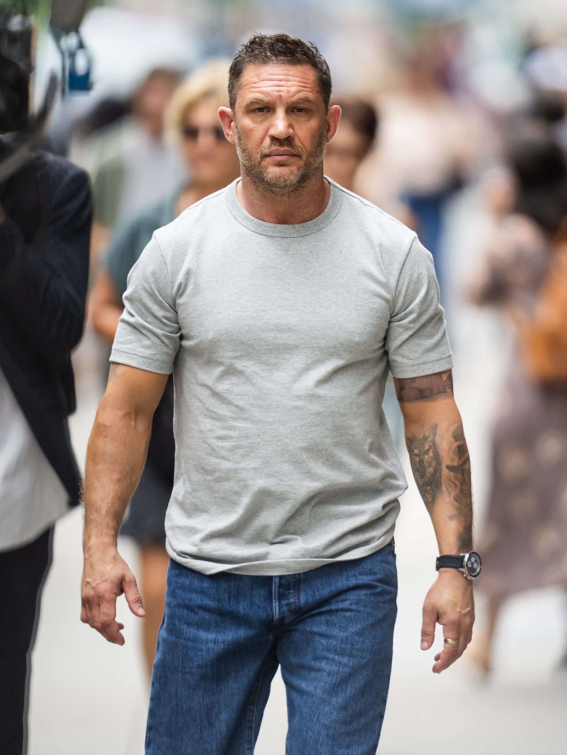 Tom Hardy is seen filming on set for 'Venom: The Last Dance'