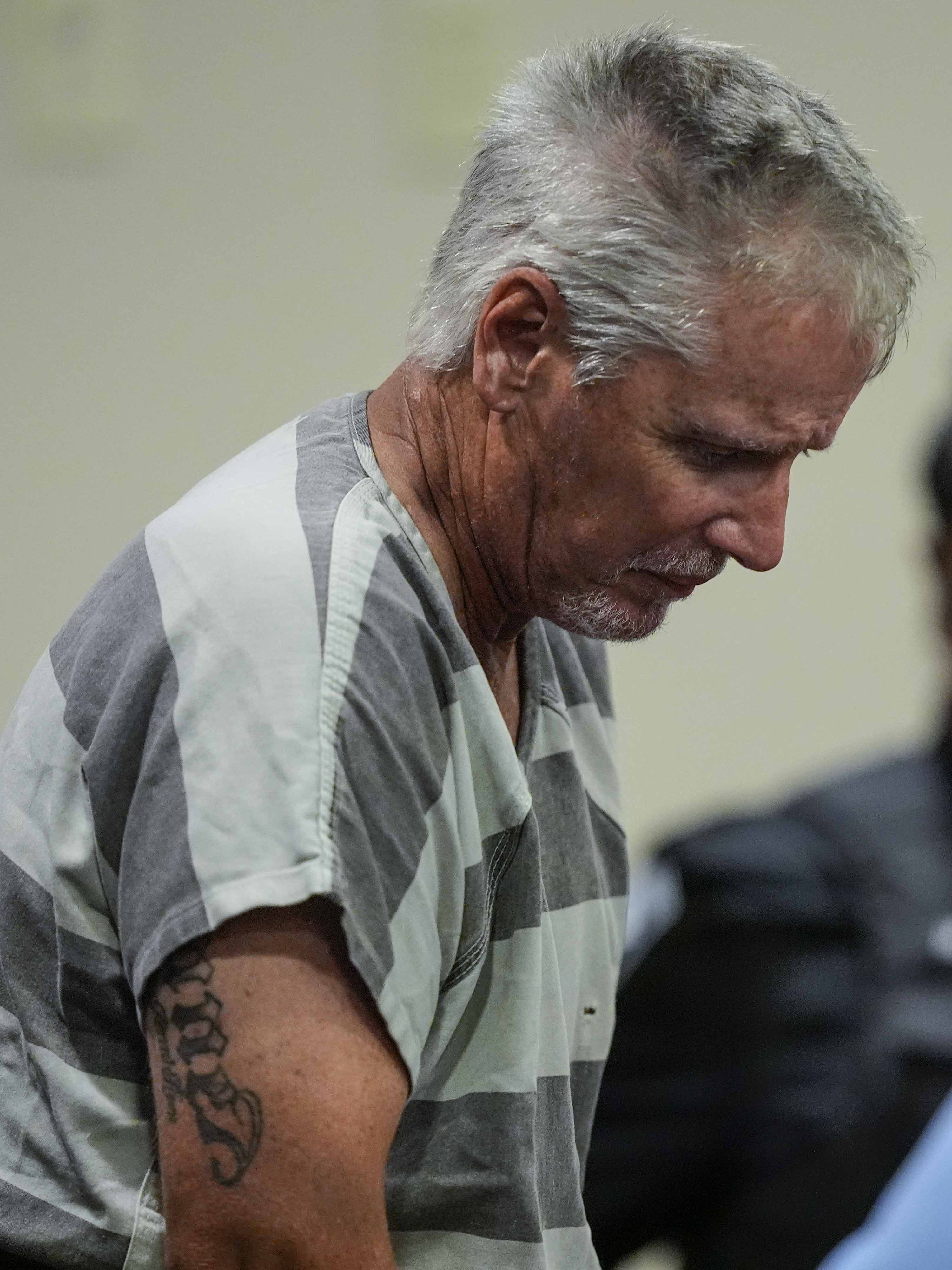 WINDER, GEORGIA - SEPTEMBER 6: Colin Gray, 54, the father of Apalachee High School shooting suspect Colt Gray, 14, enters the Barrow County courthouse for his first appearance, on September 6, 2024, in Winder, Georgia. Colin Gray is being charged with involuntary manslaughter, second-degree murder and cruelty to children after his son opened fire and killed 4 at the high school on Wednesday. (Photo by Brynn Anderson-Pool/Getty Images)