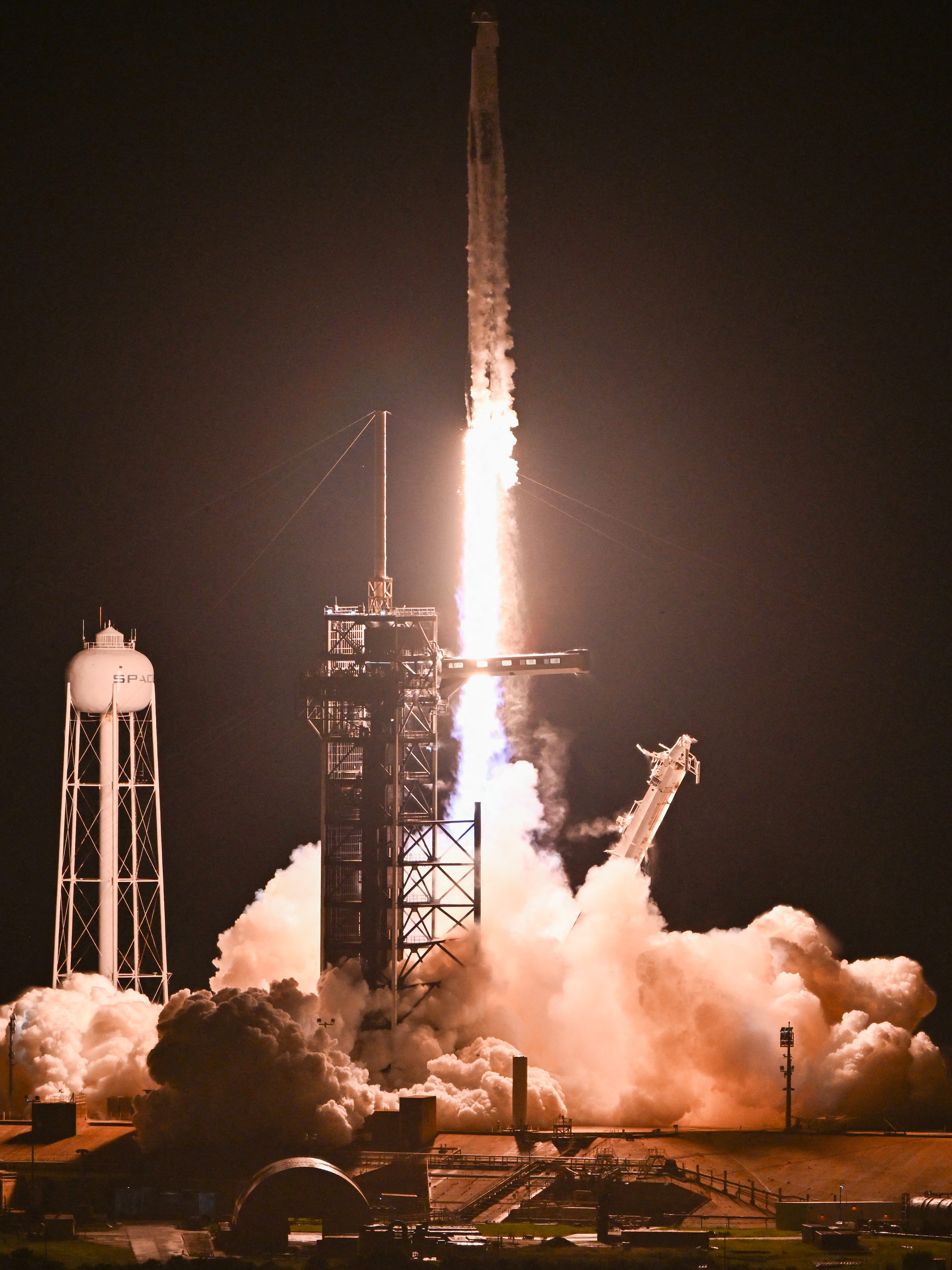 A SpaceX Falcon 9 rocket with the Crew Dragon Resilience capsule, carrying the crew of the Polaris Dawn Mission, lifts off from Launch Complex 39A at Kennedy Space Center in Cape Canaveral, Florida, on September 10, 2024. (Photo by CHANDAN KHANNA / AFP) (Photo by CHANDAN KHANNA/AFP via Getty Images)
