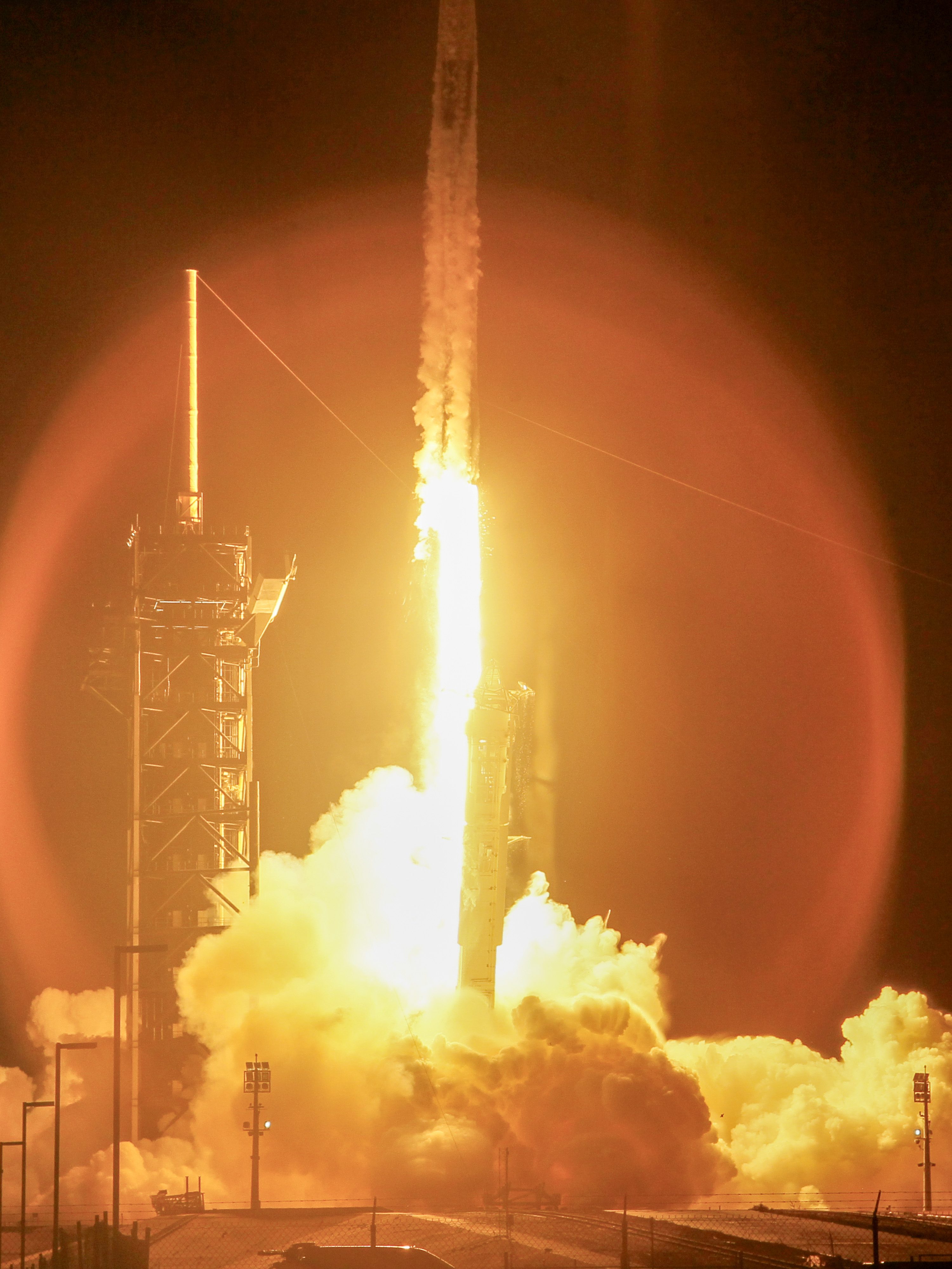 CAPE CANAVERAL, FLORIDA - SEPTEMBER 10: SpaceX's Polaris Dawn Falcon 9 rocket blasts off from Launch Complex 39A of NASA's Kennedy Space Center on September 10, 2024 in Cape Canaveral, Florida. The Polaris Dawn mission is a private spaceflight backed by Jared Isaacman, the billionaire founder of payments platform company Shift4. During the mission, the astronauts will attempt the first spacewalk by a private company. (Photo by Joe Raedle/Getty Images)