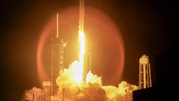 CAPE CANAVERAL, FLORIDA - SEPTEMBER 10: SpaceX's Polaris Dawn Falcon 9 rocket blasts off from Launch Complex 39A of NASA's Kennedy Space Center on September 10, 2024 in Cape Canaveral, Florida. The Polaris Dawn mission is a private spaceflight backed by Jared Isaacman, the billionaire founder of payments platform company Shift4. During the mission, the astronauts will attempt the first spacewalk by a private company. (Photo by Joe Raedle/Getty Images)