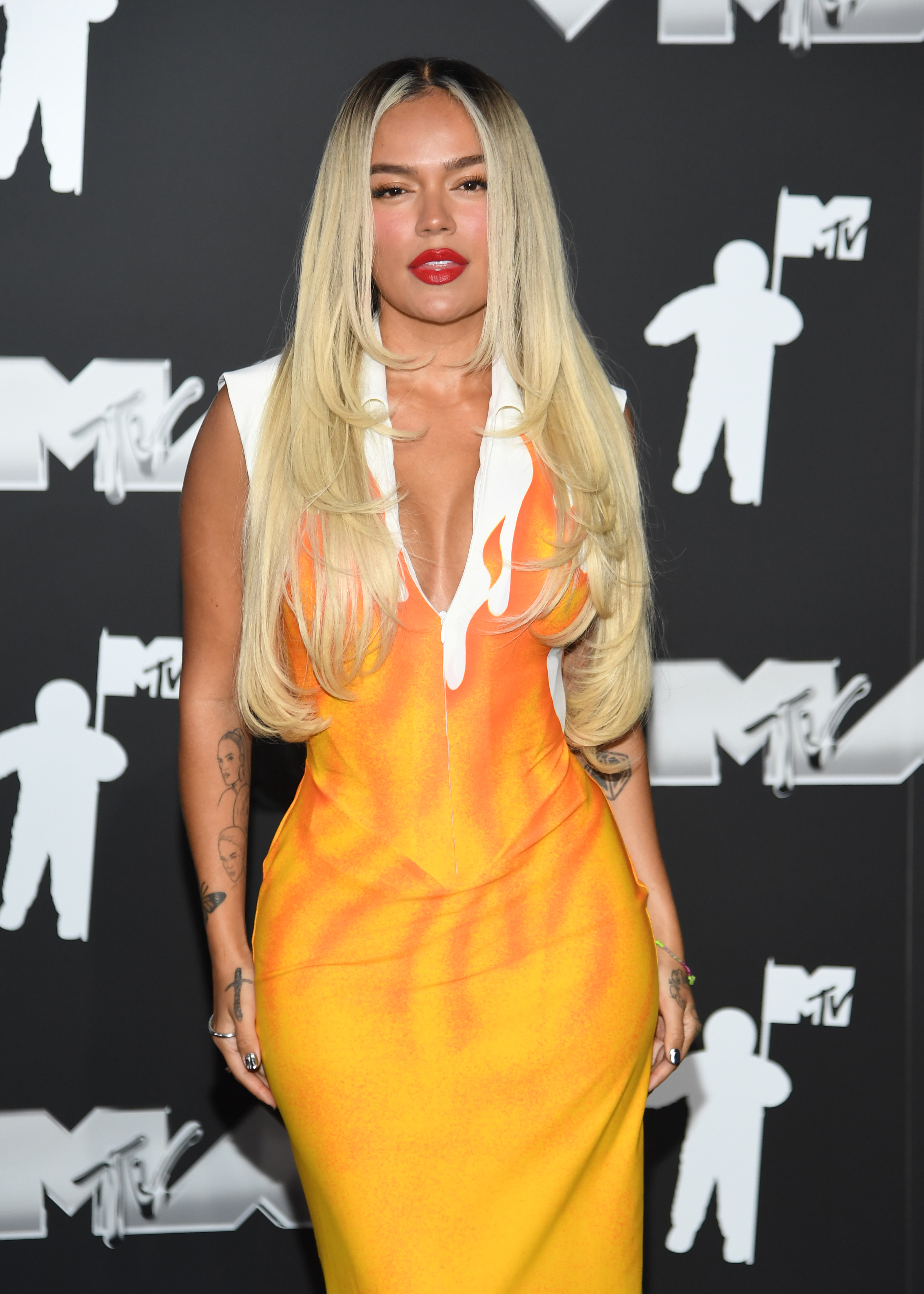 ELMONT, NEW YORK - SEPTEMBER 11: Karol G attends the 2024 MTV Video Music Awards at UBS Arena on September 11, 2024 in Elmont, New York. (Photo by Noam Galai/Getty Images for MTV)