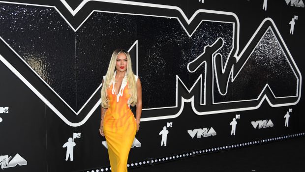 ELMONT, NEW YORK - SEPTEMBER 11: Karol G attends the 2024 MTV Video Music Awards at UBS Arena on September 11, 2024 in Elmont, New York. (Photo by Noam Galai/Getty Images for MTV)