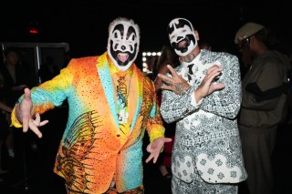 ELMONT, NEW YORK - SEPTEMBER 11: Insane Clown Posse attends the 2024 MTV Video Music Awards at UBS Arena on September 11, 2024 in Elmont, New York. (Photo by Jeff Kravitz/Getty Images for MTV)