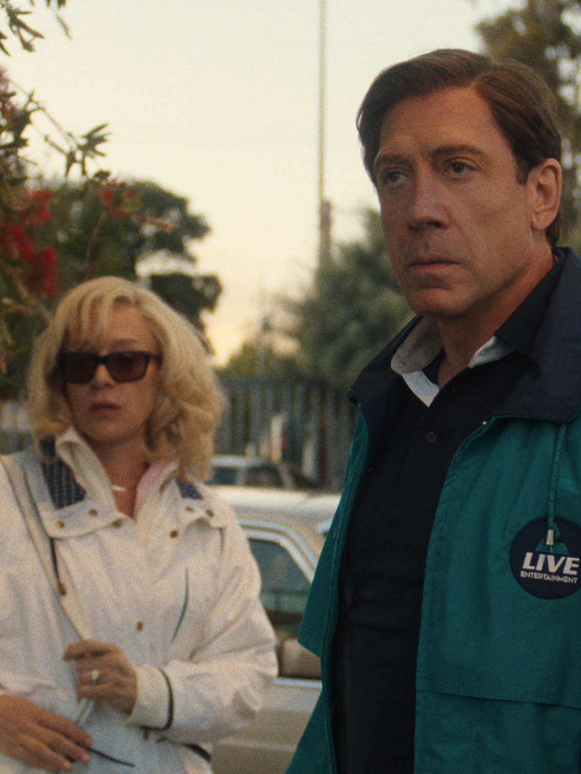 Javier Bardem as José Menendez and Chloë Sevigny as Mary Louise "Kitty" Menendez in Netflix’s 'Monsters: The Lyle and Erik Menendez Story'