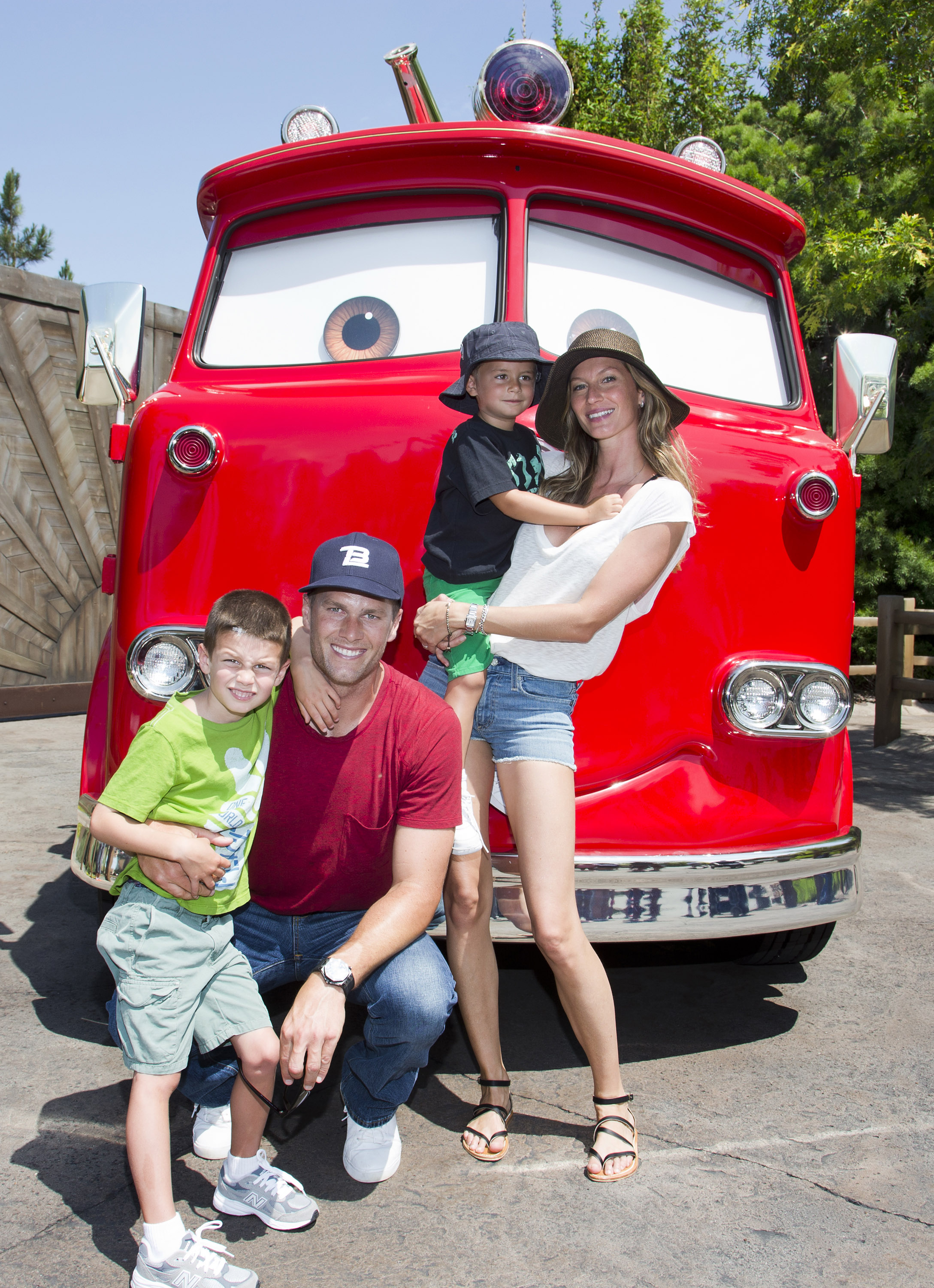 Tom Brady, Gisele Bundchen And Family Visit Cars Land At Disney California Adventure Park