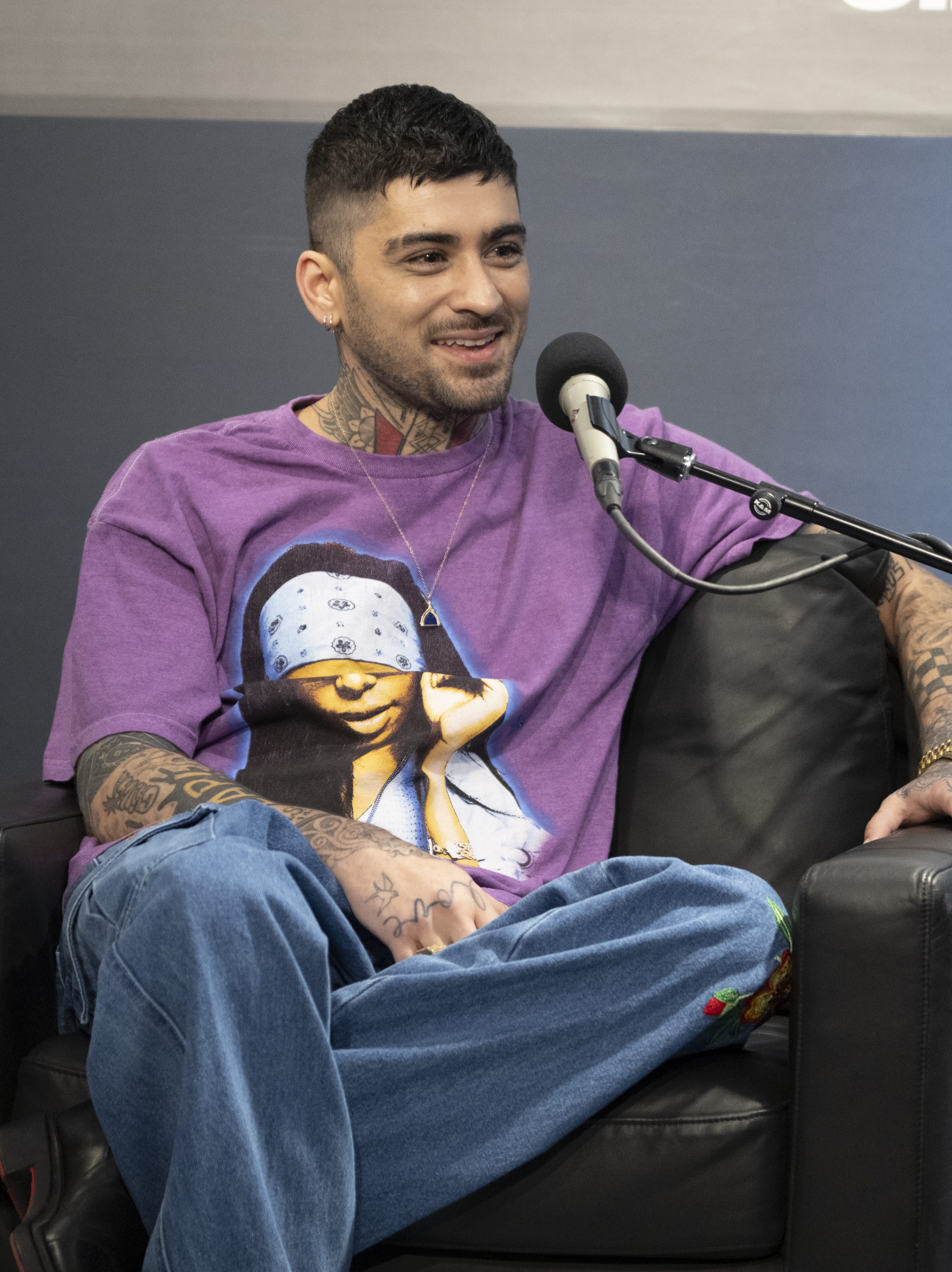 NEW YORK, NEW YORK - MAY 22: Zayn speaks with Pandora host Melony Torres at the SiriusXM Studios on May 22, 2024 in New York City. (Photo by Noam Galai/Getty Images)