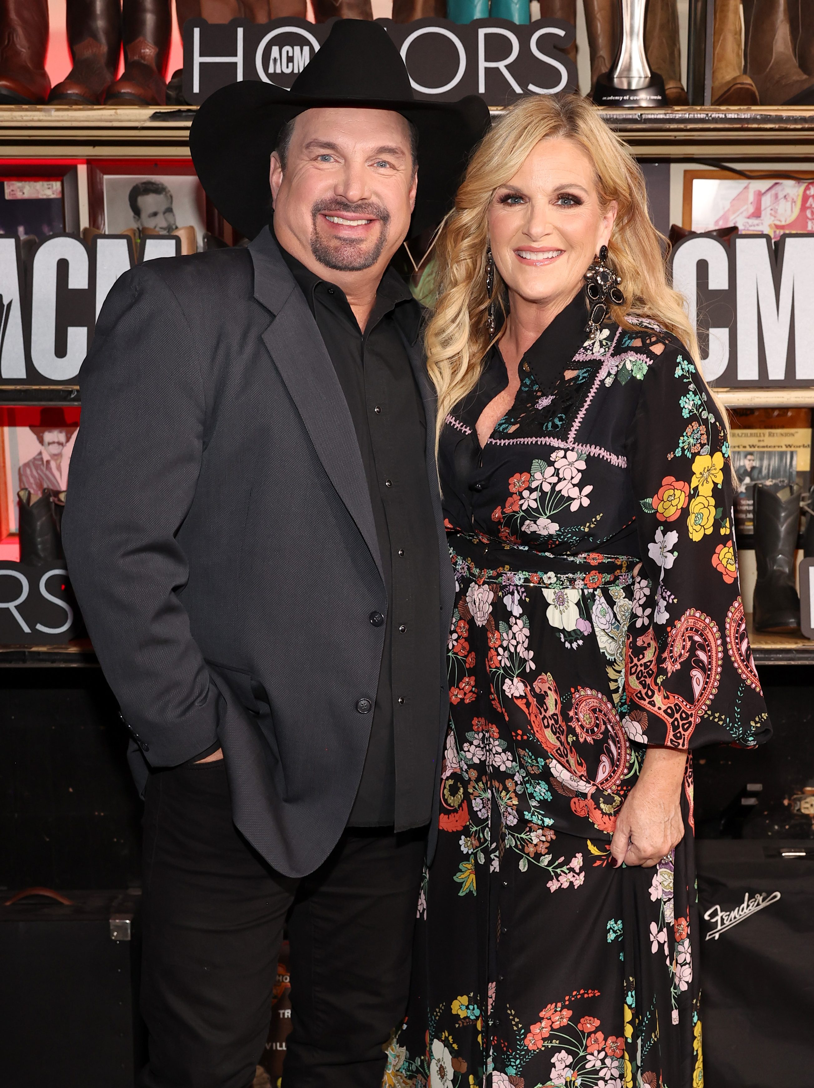 NASHVILLE, TENNESSEE - AUGUST 21: (L-R) Garth Brooks and Trisha Yearwood attend the 17th Academy Of Country Music Honors at Ryman Auditorium on August 21, 2024 in Nashville, Tennessee.  (Photo by Terry Wyatt/Getty Images for ACM)