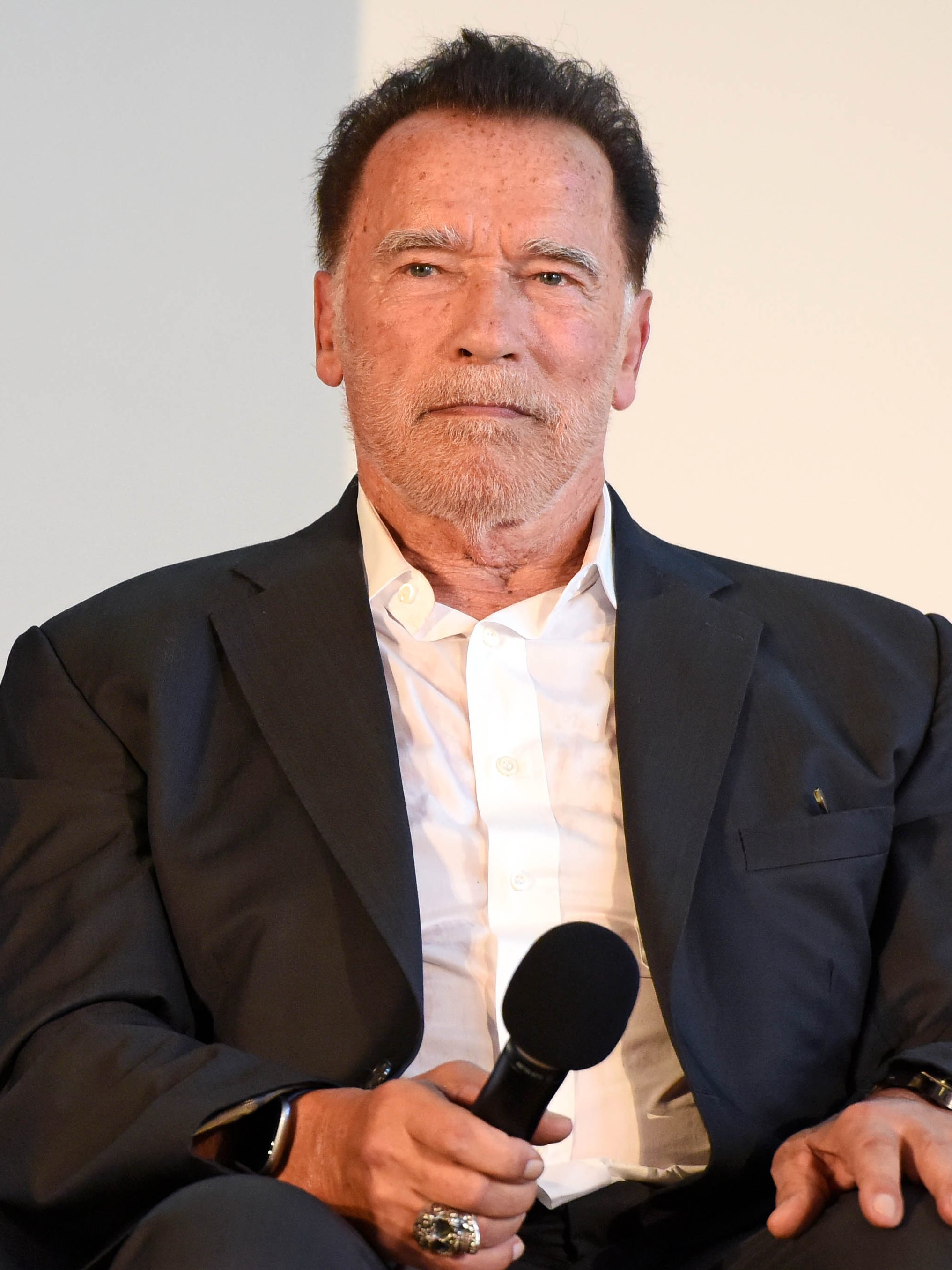 BERLIN, GERMANY - SEPTEMBER 17: US actor and former california governor Arnold Schwarzenegger speaks on stage during his honoray doctorate awarding at Hertie School on September 17, 2024 in Berlin, Germany. (Photo by Tristar Media/WireImage)