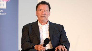 BERLIN, GERMANY - SEPTEMBER 17: US actor and former california governor Arnold Schwarzenegger speaks on stage during his honoray doctorate awarding at Hertie School on September 17, 2024 in Berlin, Germany. (Photo by Tristar Media/WireImage)