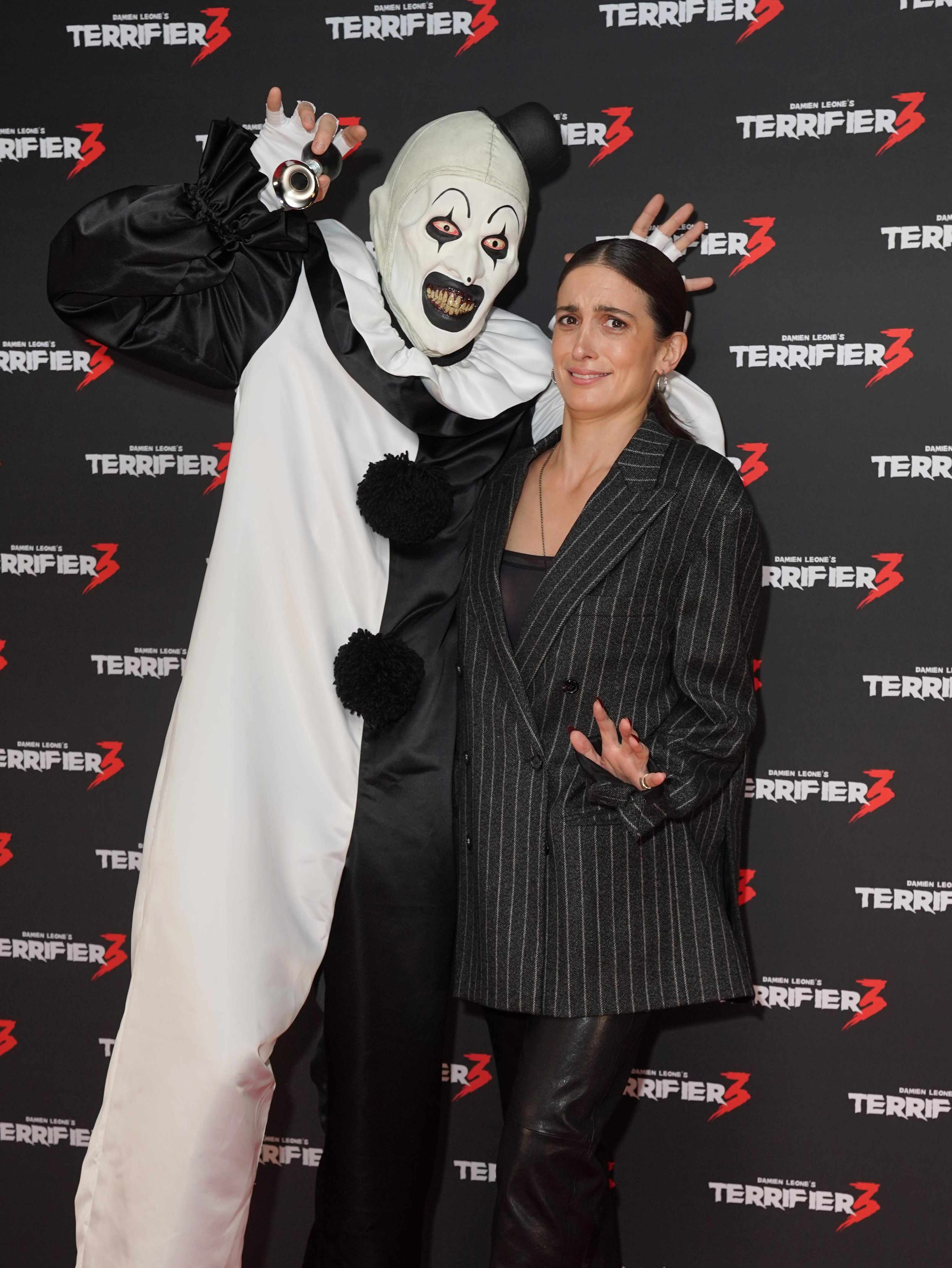 Samantha Scaffidi arriving for the UK gala screening of Terrifier 3, at Vue West End in London. Picture date: Wednesday October 2, 2024. (Photo by Jonathan Brady/PA Images via Getty Images)