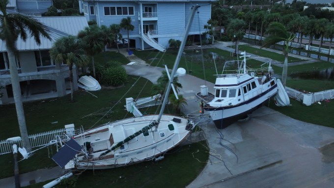 Boats Washed Ashore in Punta Gorda