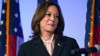 JONESBORO, GEORGIA - OCTOBER 20: Democratic presidential nominee, U.S. Vice President Kamala Harris attends a campaign event at Divine Faith Ministries International on October 20, 2024 in Jonesboro, Georgia. Vice President Harris and Republican presidential nominee, former President Donald Trump, have been campaigning this week in the key battleground state of Georgia. (Photo by Megan Varner/Getty Images)