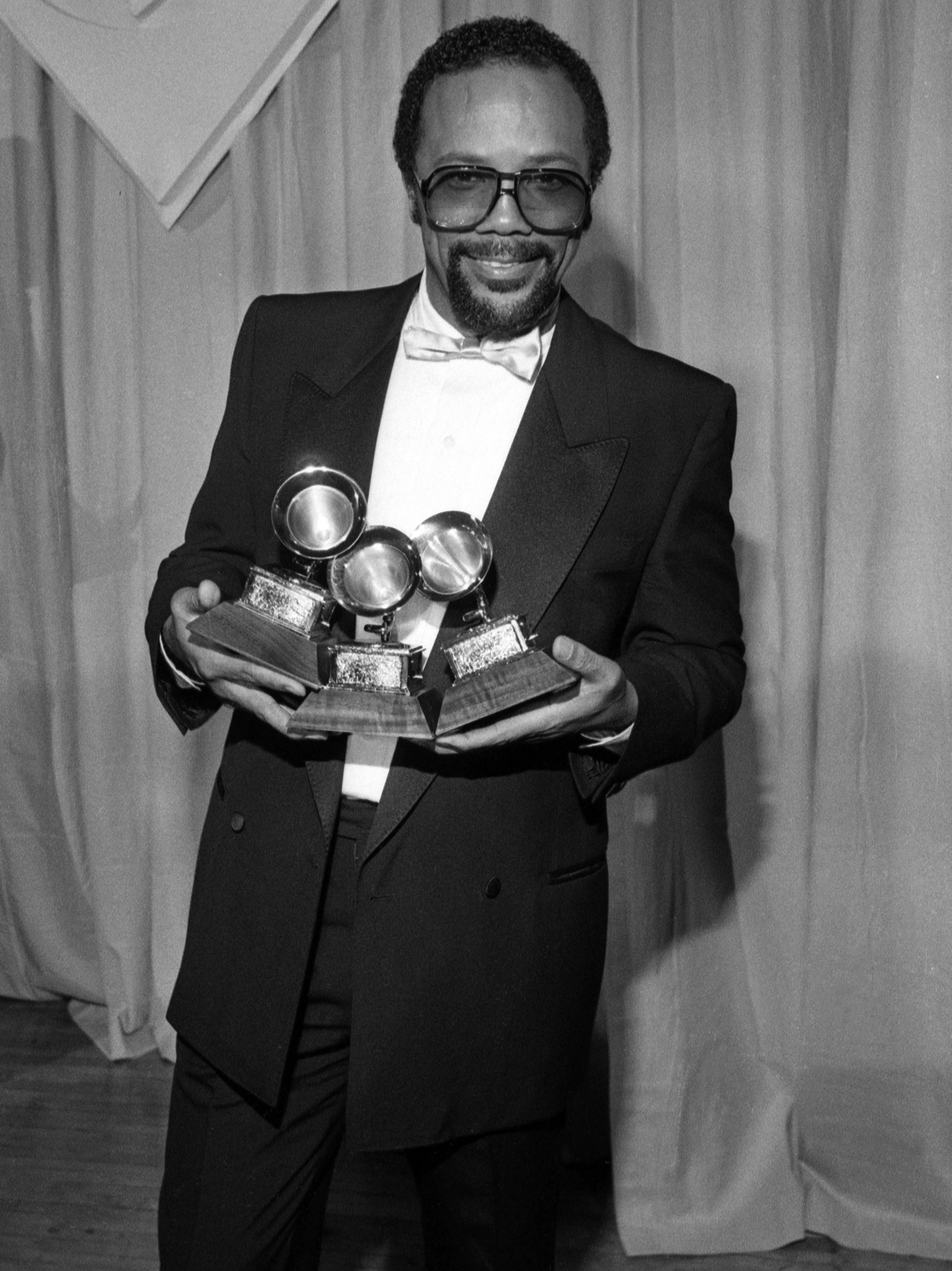 Quincy Jones at the 24th Annual Grammy Awards at the Shrine Auditorium on February 24, 1982. (Photo by Ralph Dominguez/MediaPunch via Getty Images)