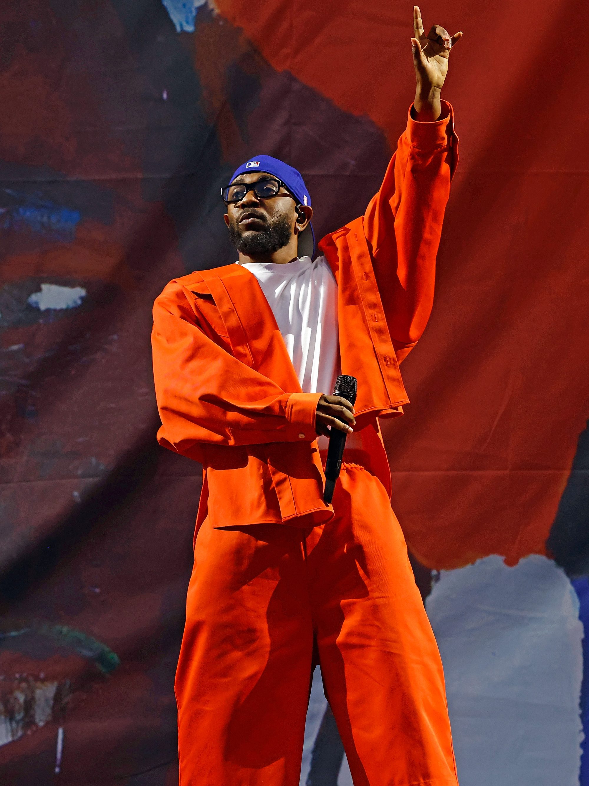 NEW YORK, NEW YORK - JUNE 11: Kendrick Lamar performs during the 2023 Governors Ball Music Festival at Flushing Meadows Corona Park on June 11, 2023 in New York City. (Photo by Taylor Hill/WireImage)